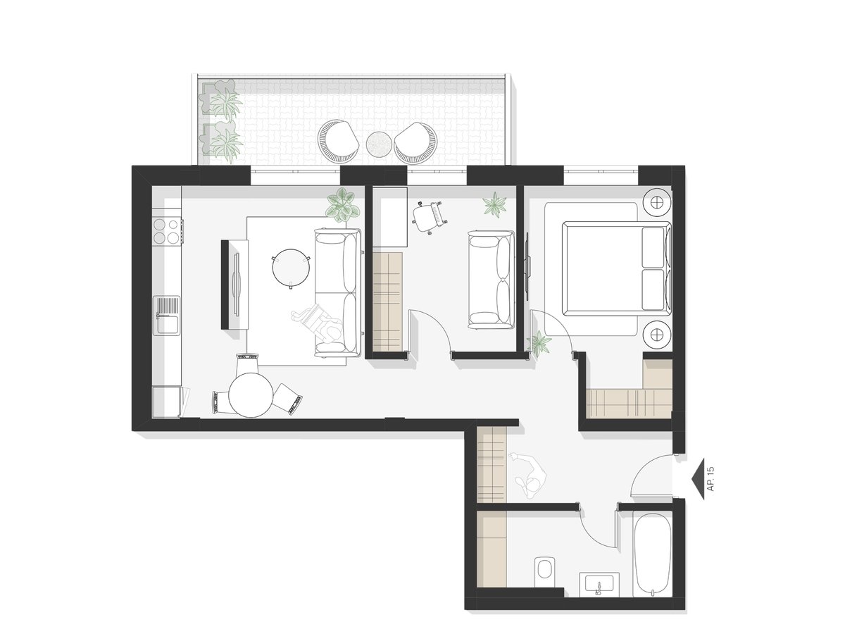Plan apartament Ap 15