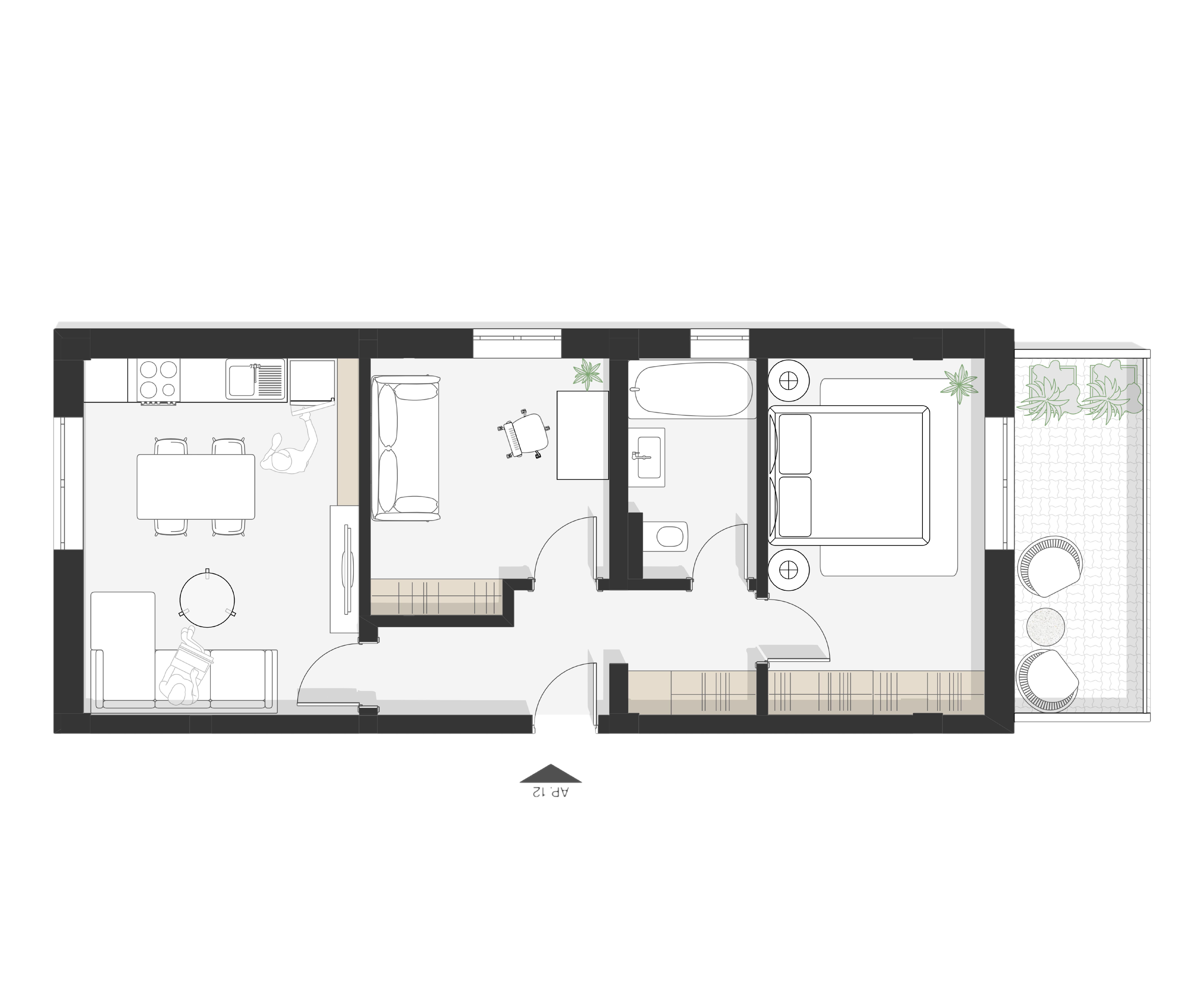 Plan apartament Ap 12