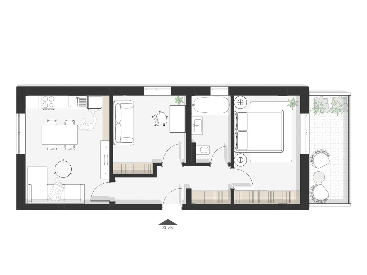 Plan apartament Ap 12