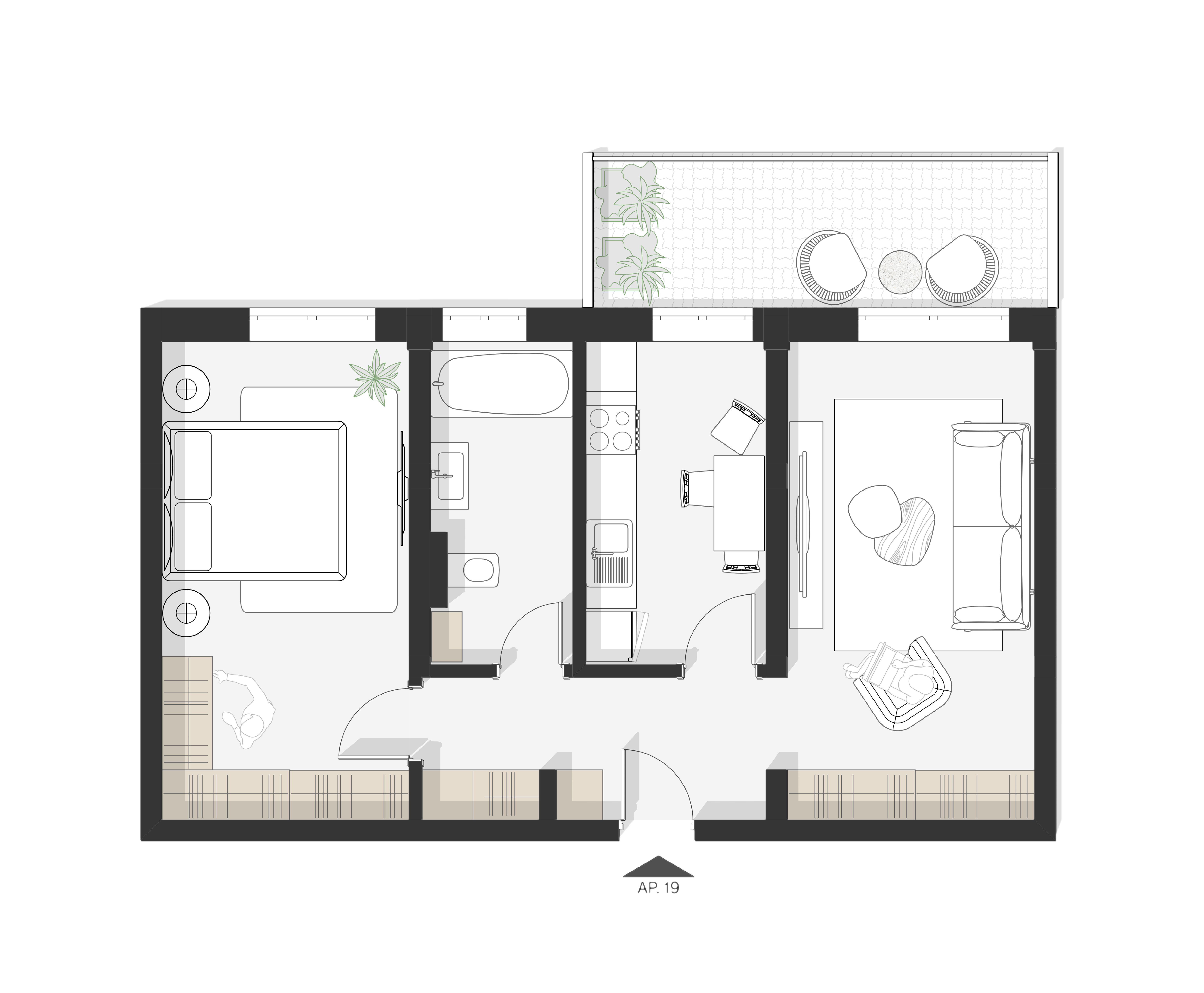 Plan apartament Ap 19