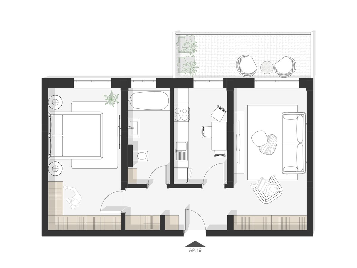 Plan apartament Ap 19