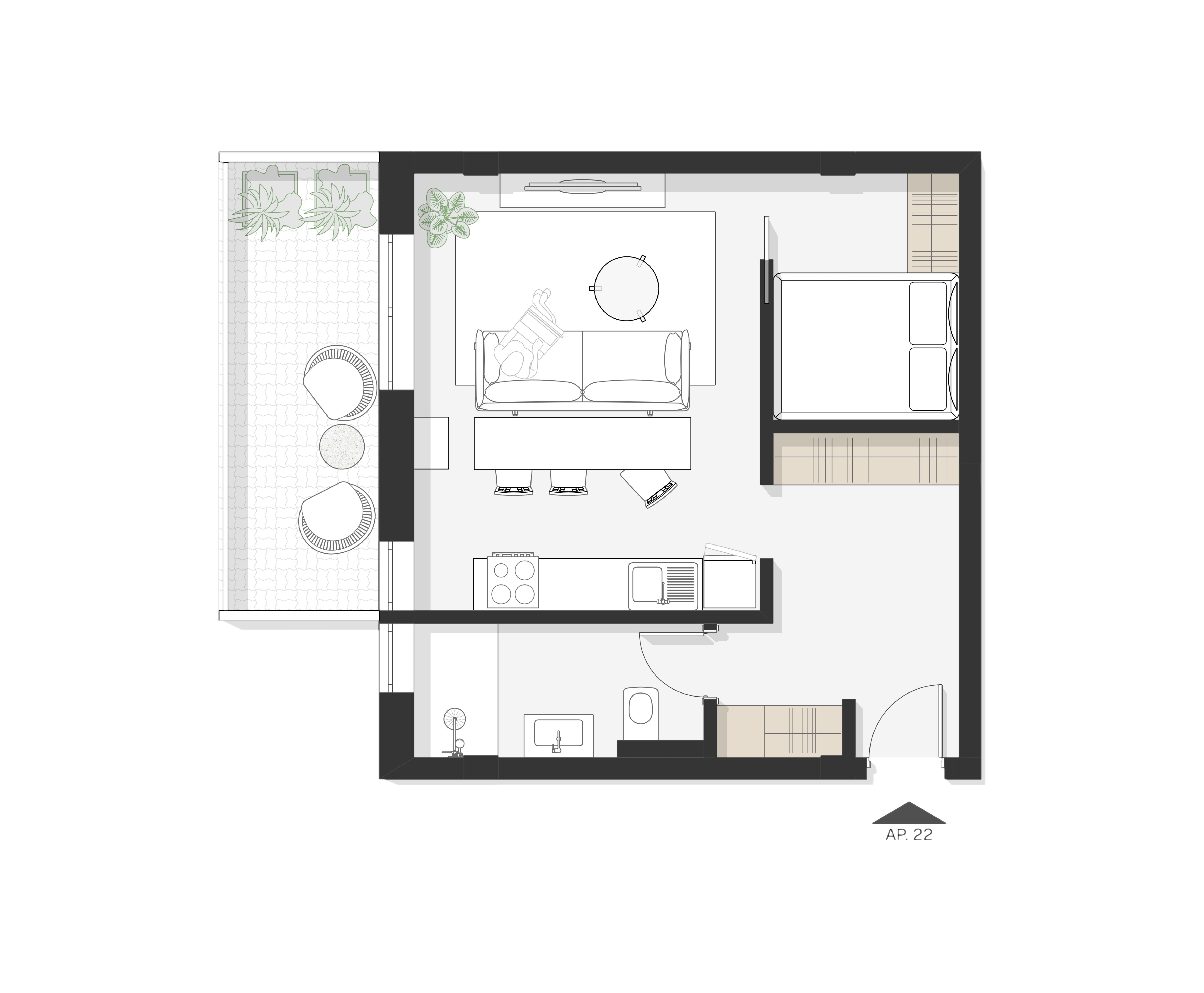 Plan apartament Ap 22