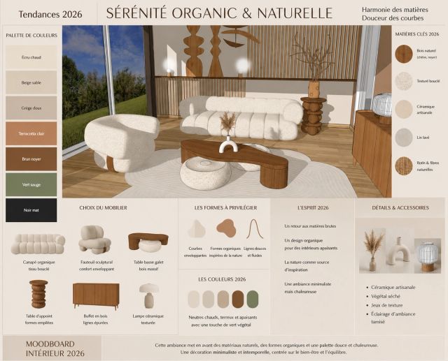 Planche matières et couleurs d'un projet de décoration