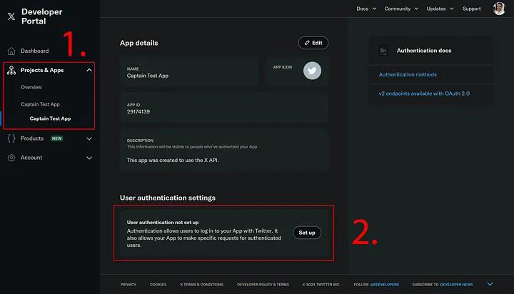 Changing the User Authentication settings