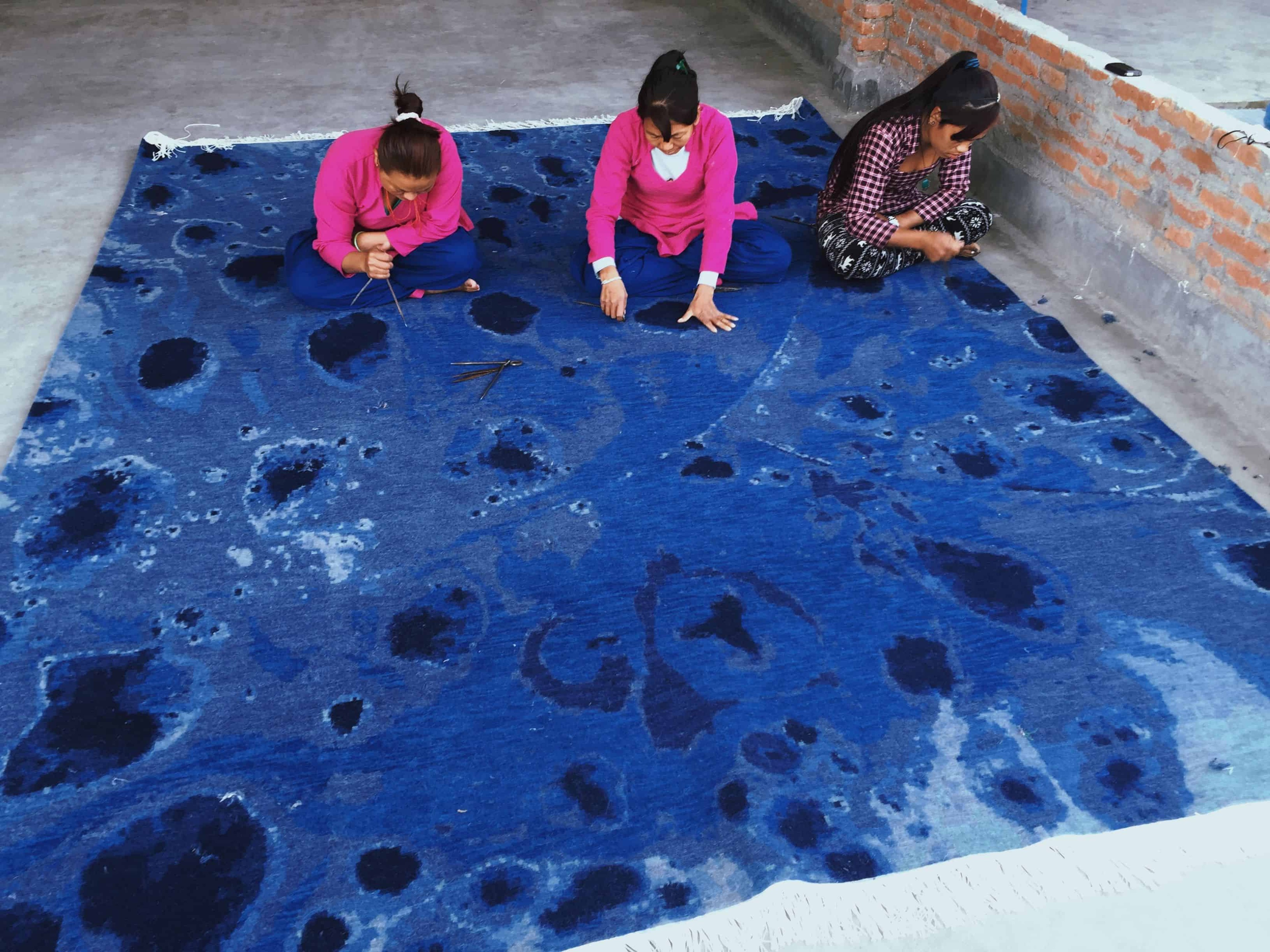 Women making Rug