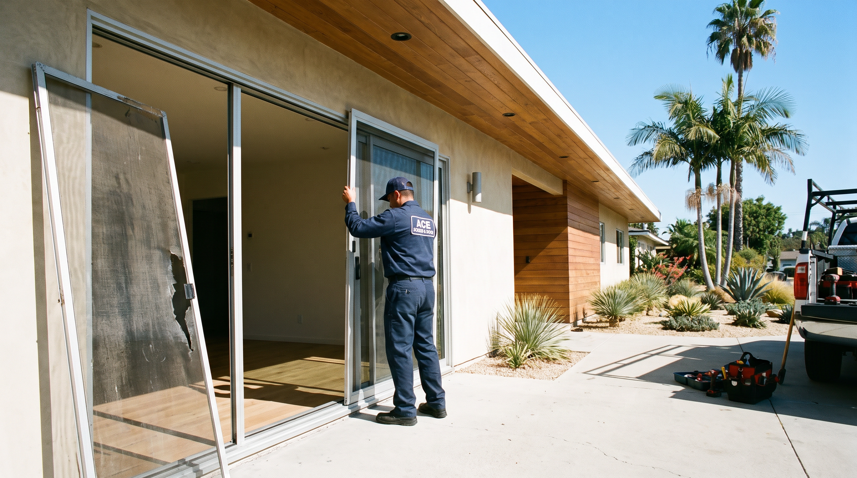 Professional mobile screen door replacement service in Los Angeles