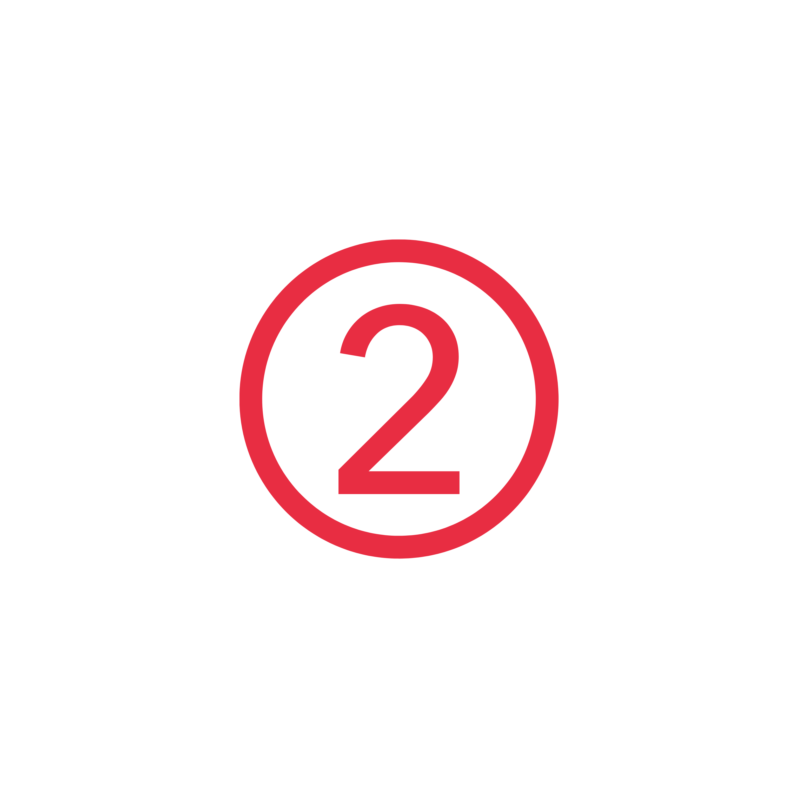 Red circle with the number 2 icon