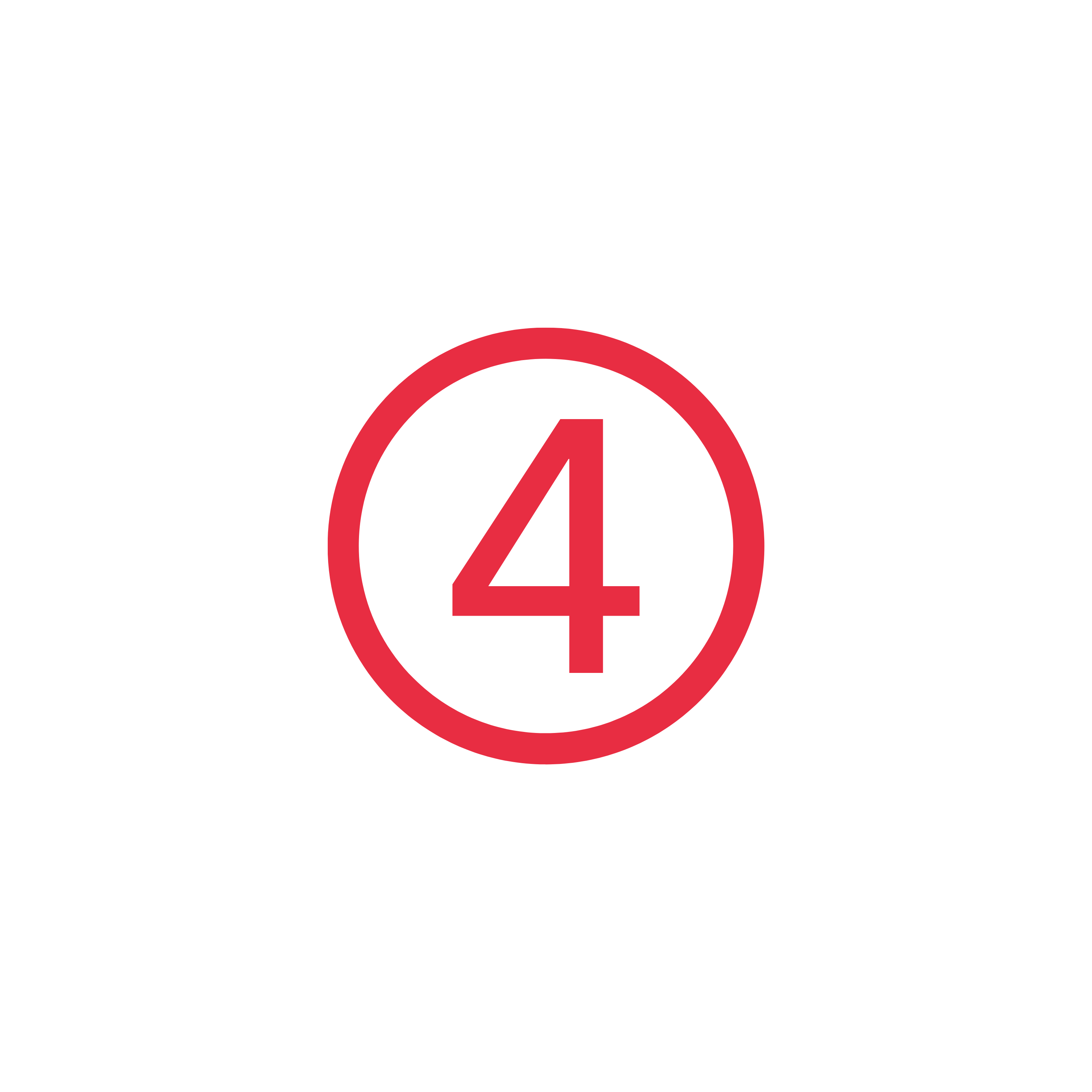 Red circle with the number 4 icon