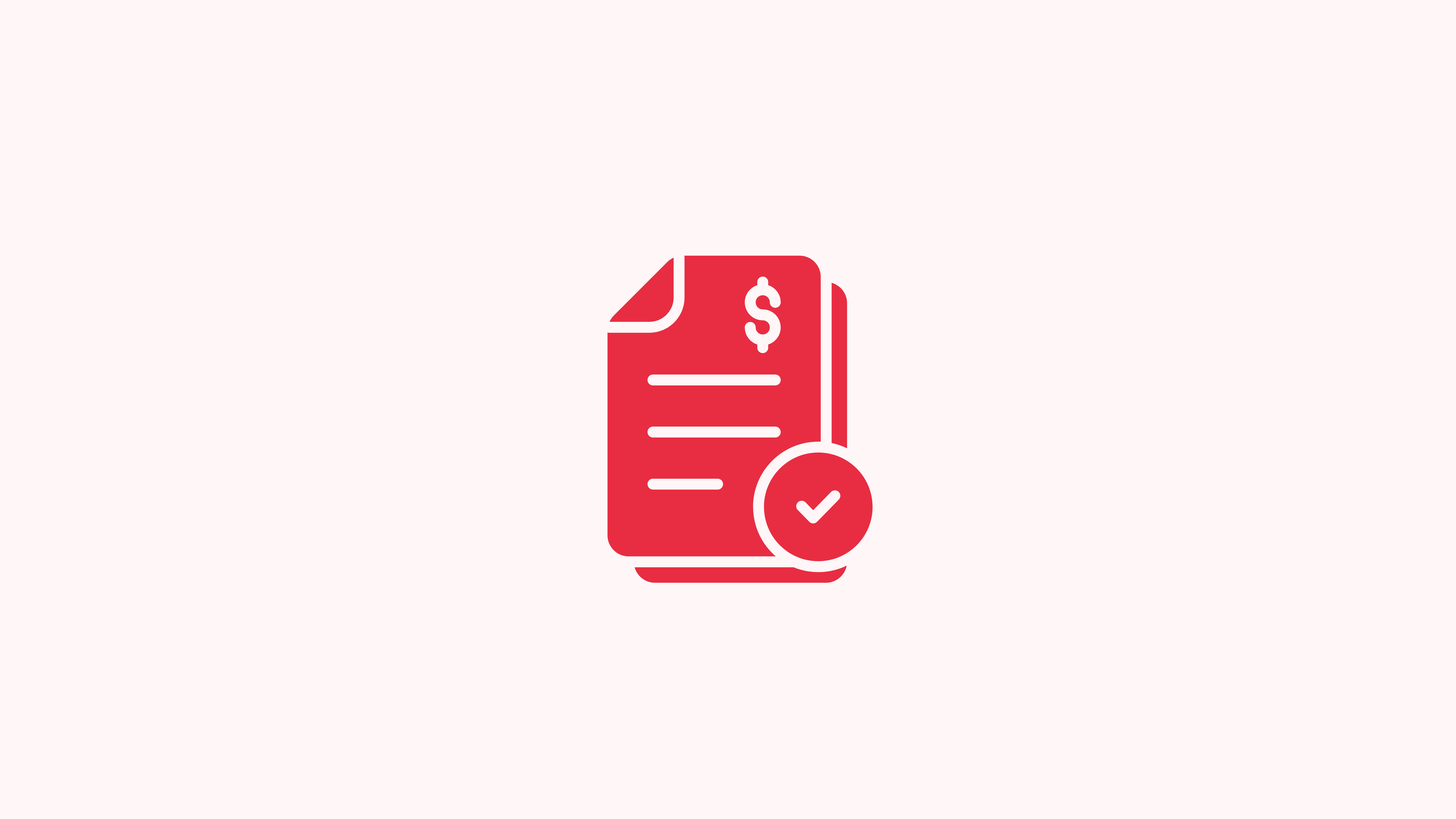 Icon of invoice with checkmark