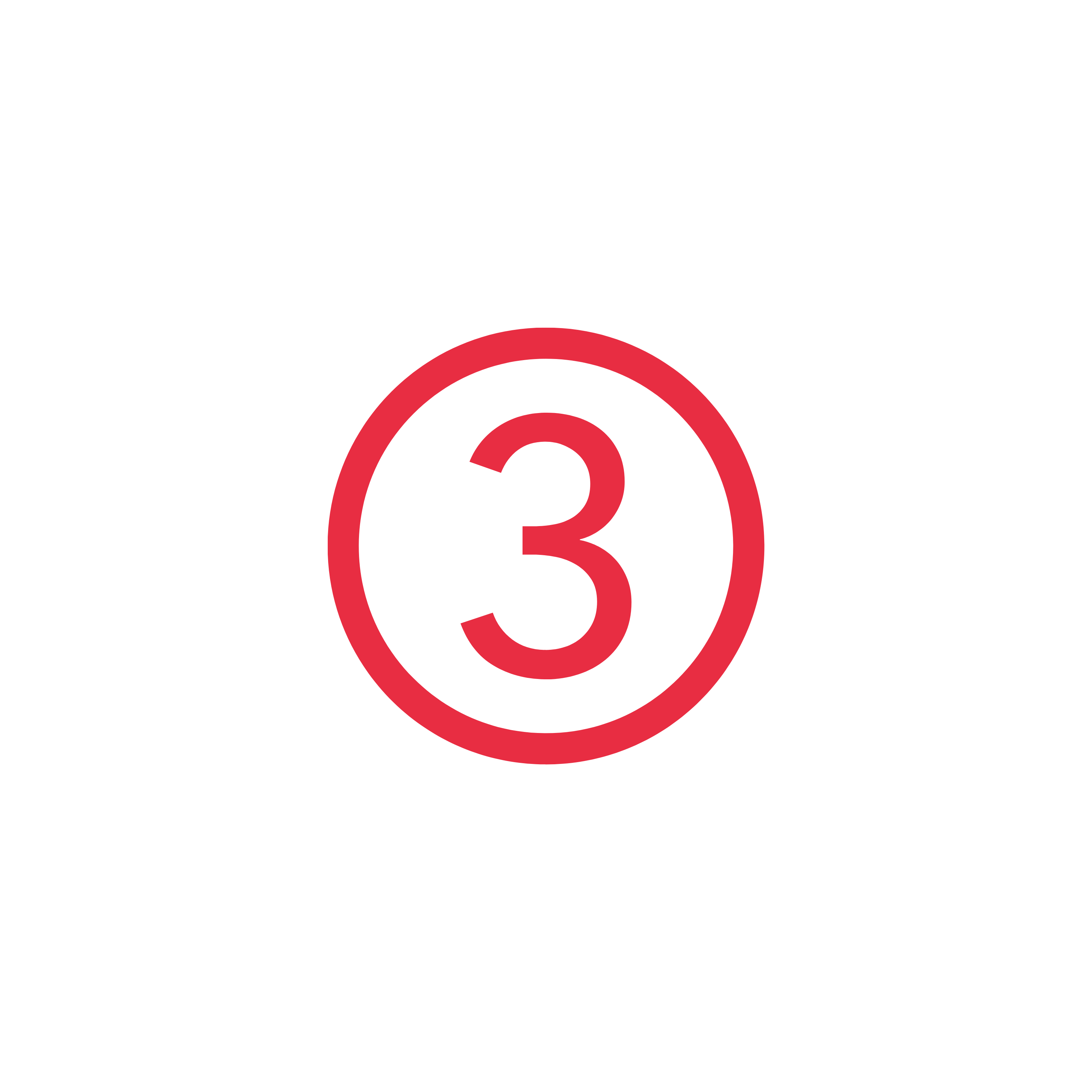 Red circle with the number 3 icon