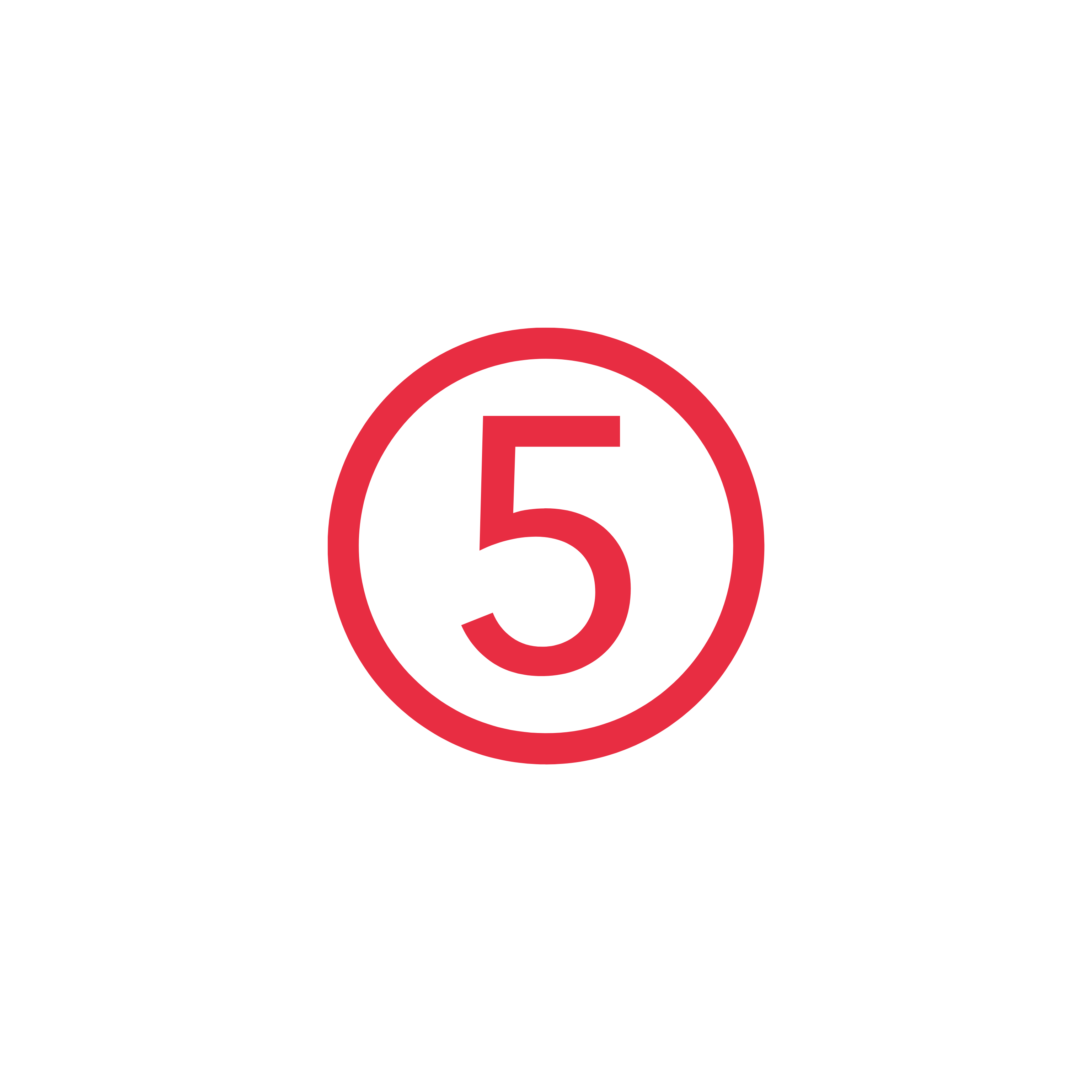 Red circle with the number 5 icon