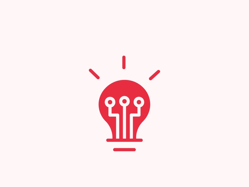 Idea lightbulb with AI icon inside
