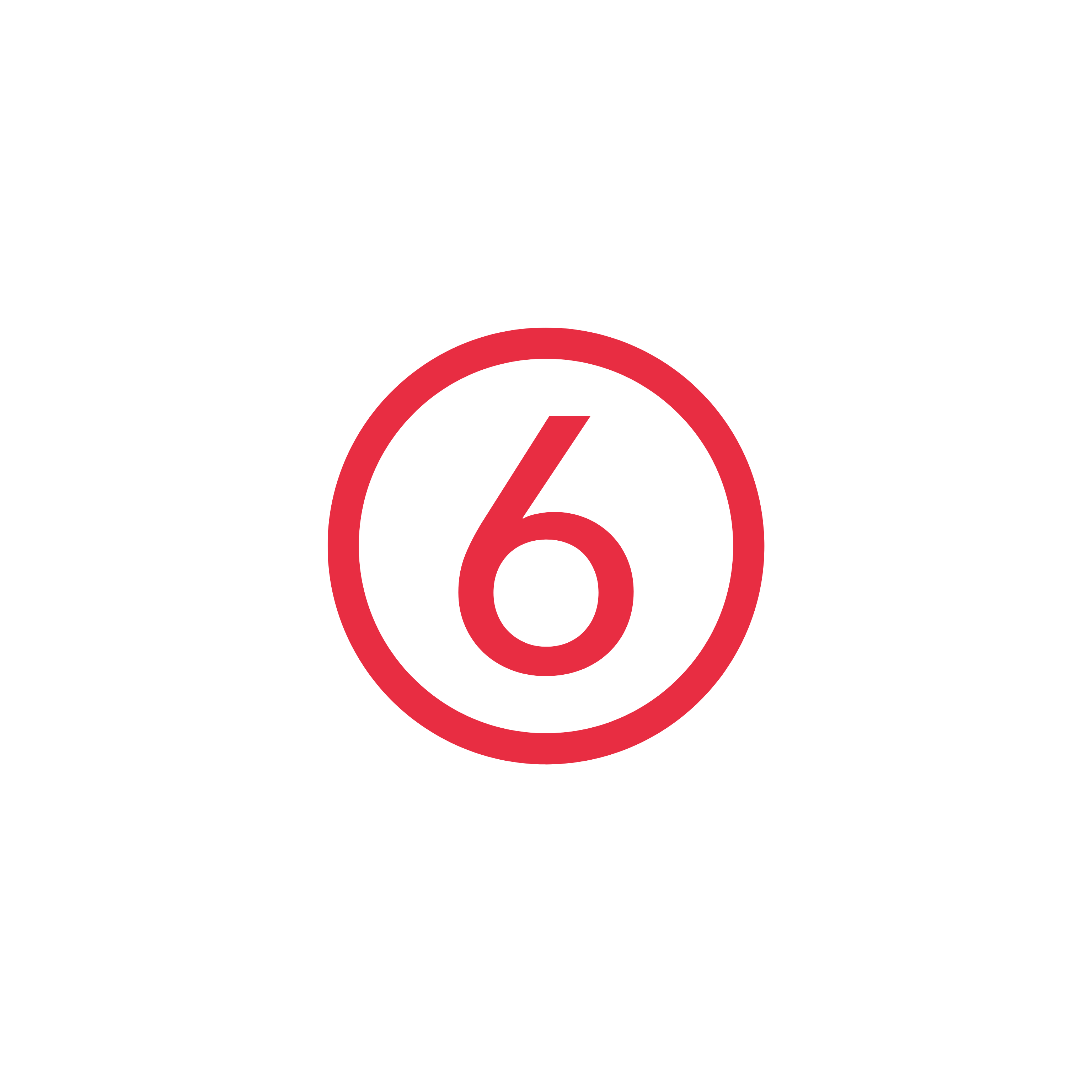 Red circle with the number 6 icon
