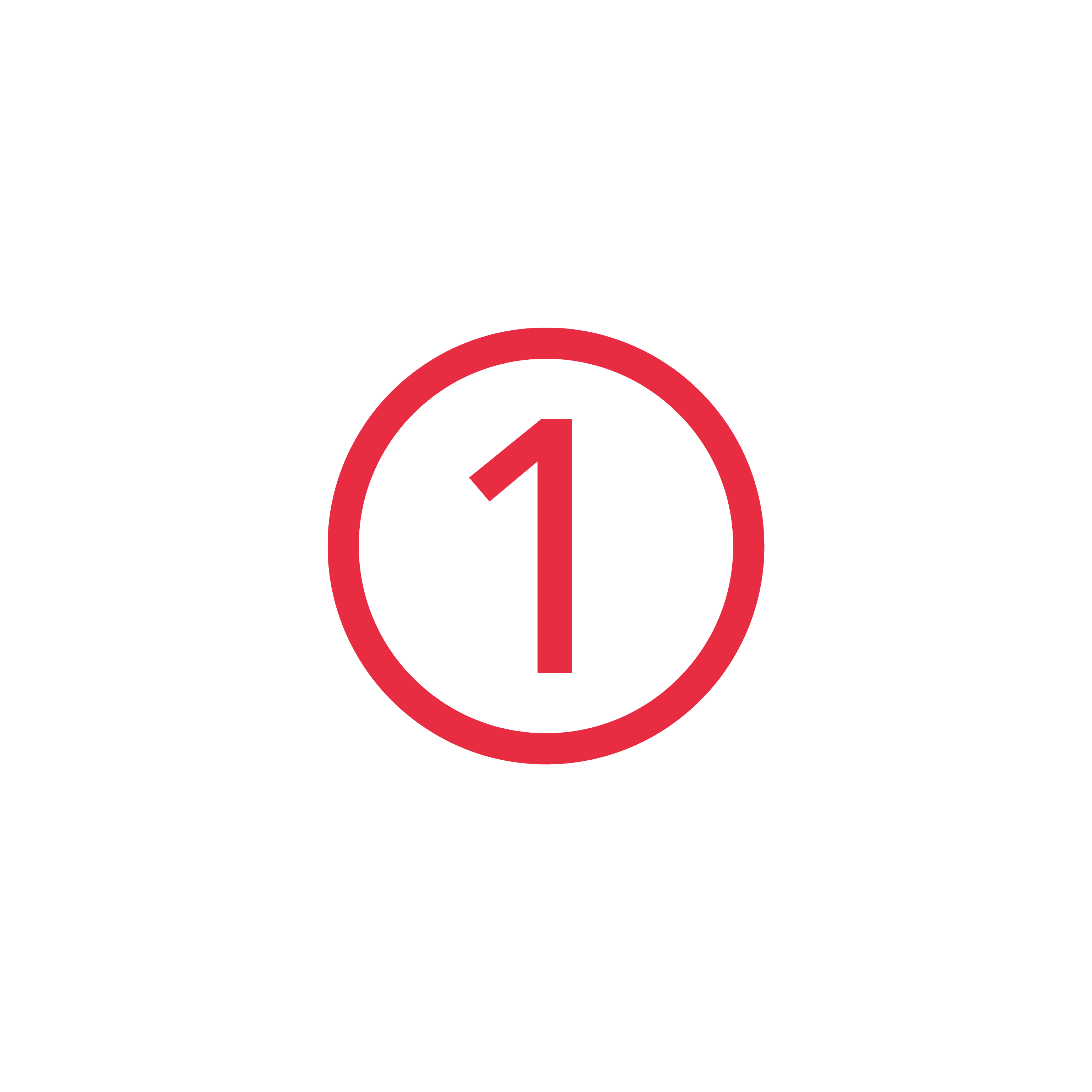 Red circle with the number 1 icon