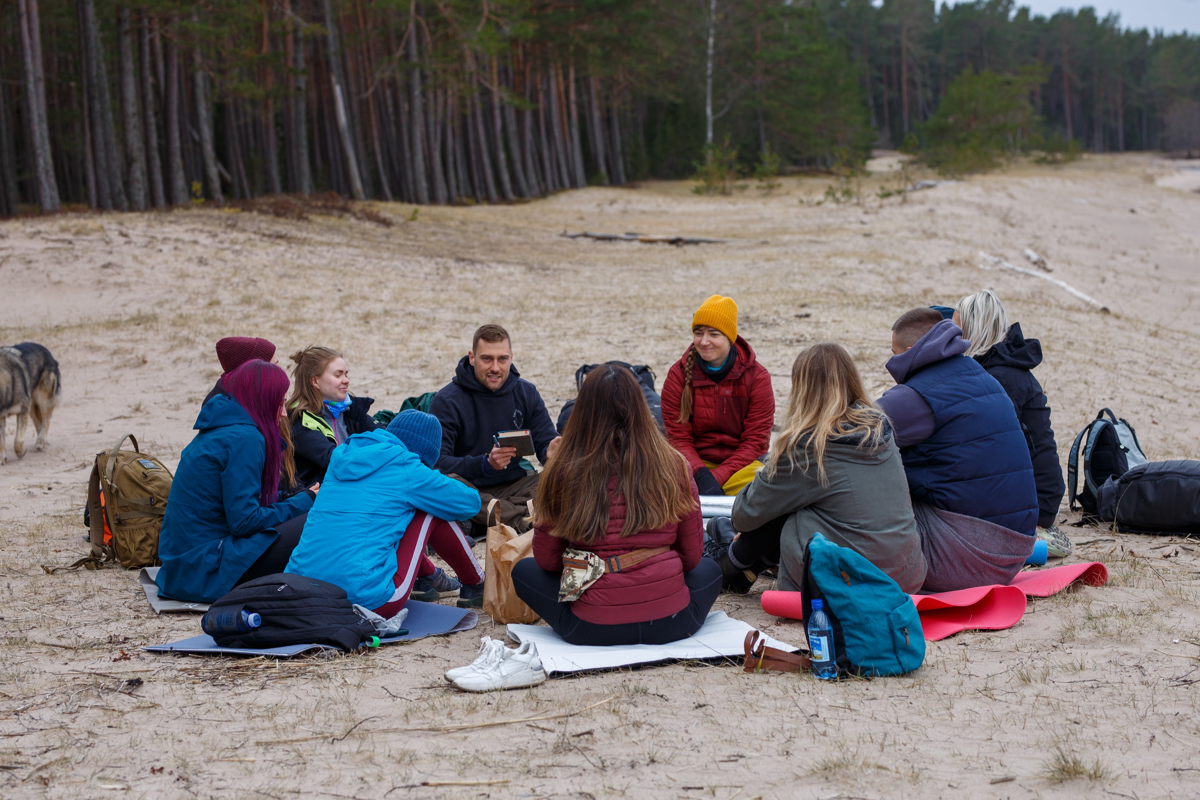 David Bossek leading a Mindful Mountain Adventures hike in Estonia.