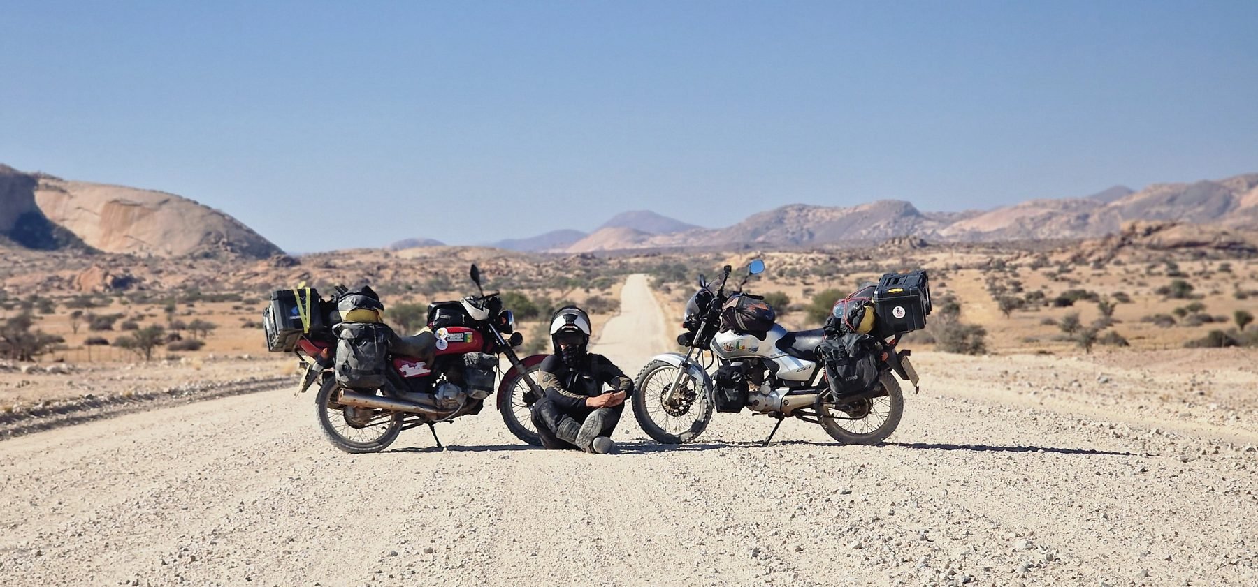 A gravel road in Namibia