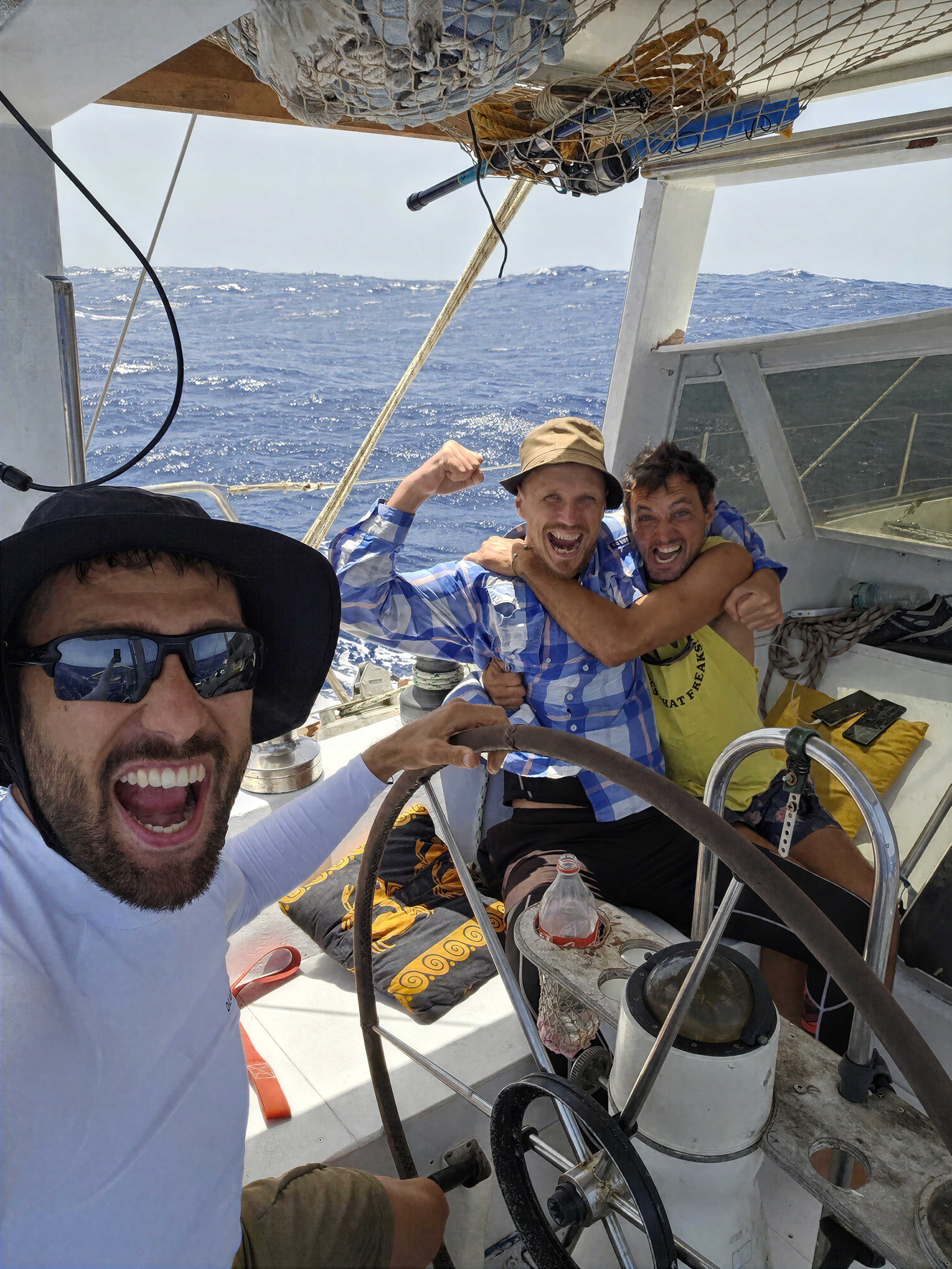 David Bossek's sailboat during a three-day storm on an Atlantic crossing.