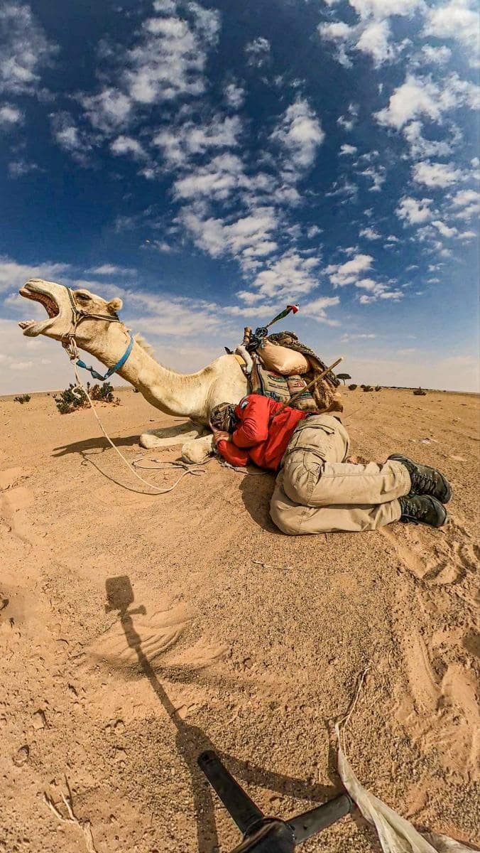 Yann Busnel and Rouhoul the camel