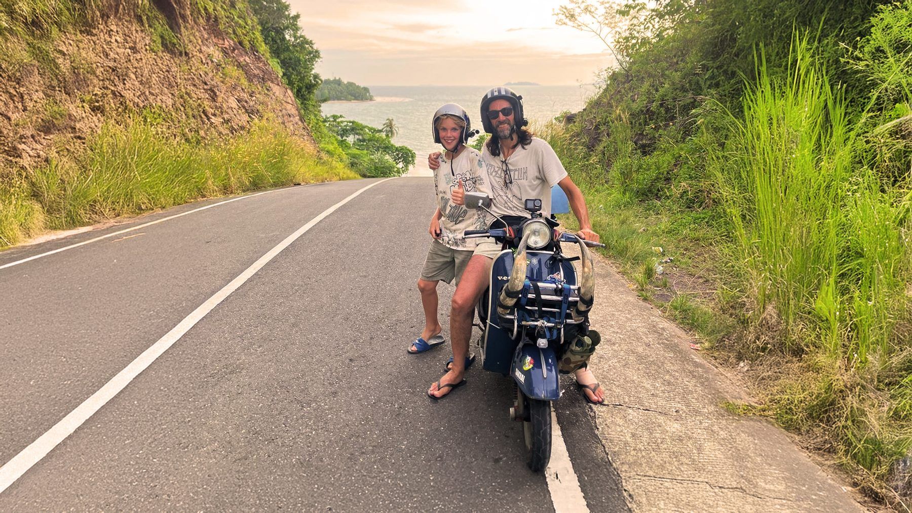 Mario and Leonardo Gabrieli with their Vespa ET3 Primavera