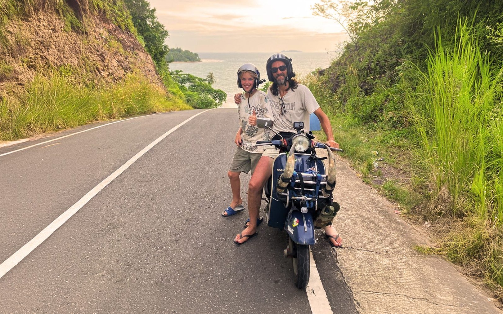 Mario and Leonardo Gabrieli with their Vespa ET3 Primavera
