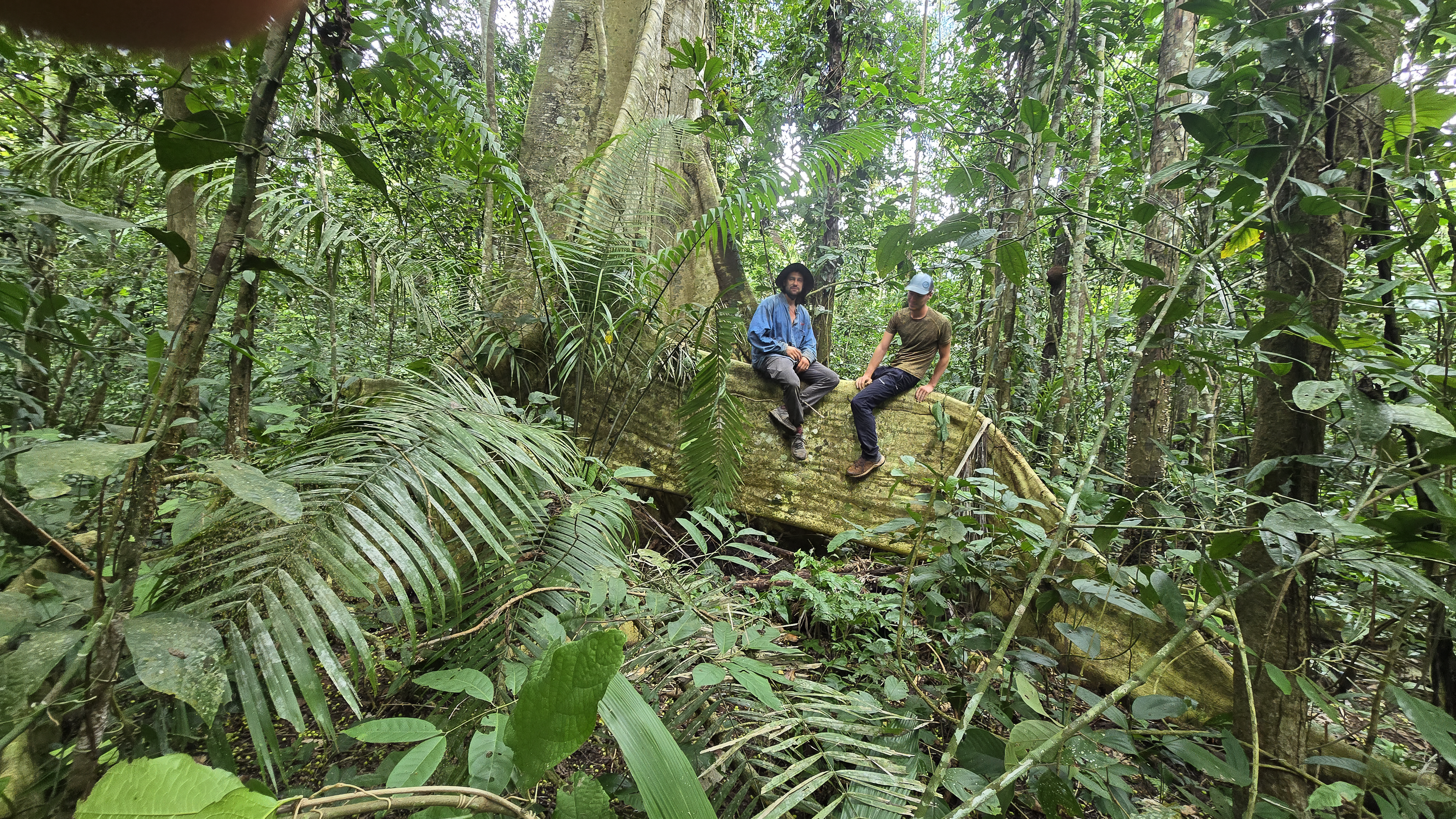 David Bossek and his guide on the survival trip in the Bolivian Amazon.