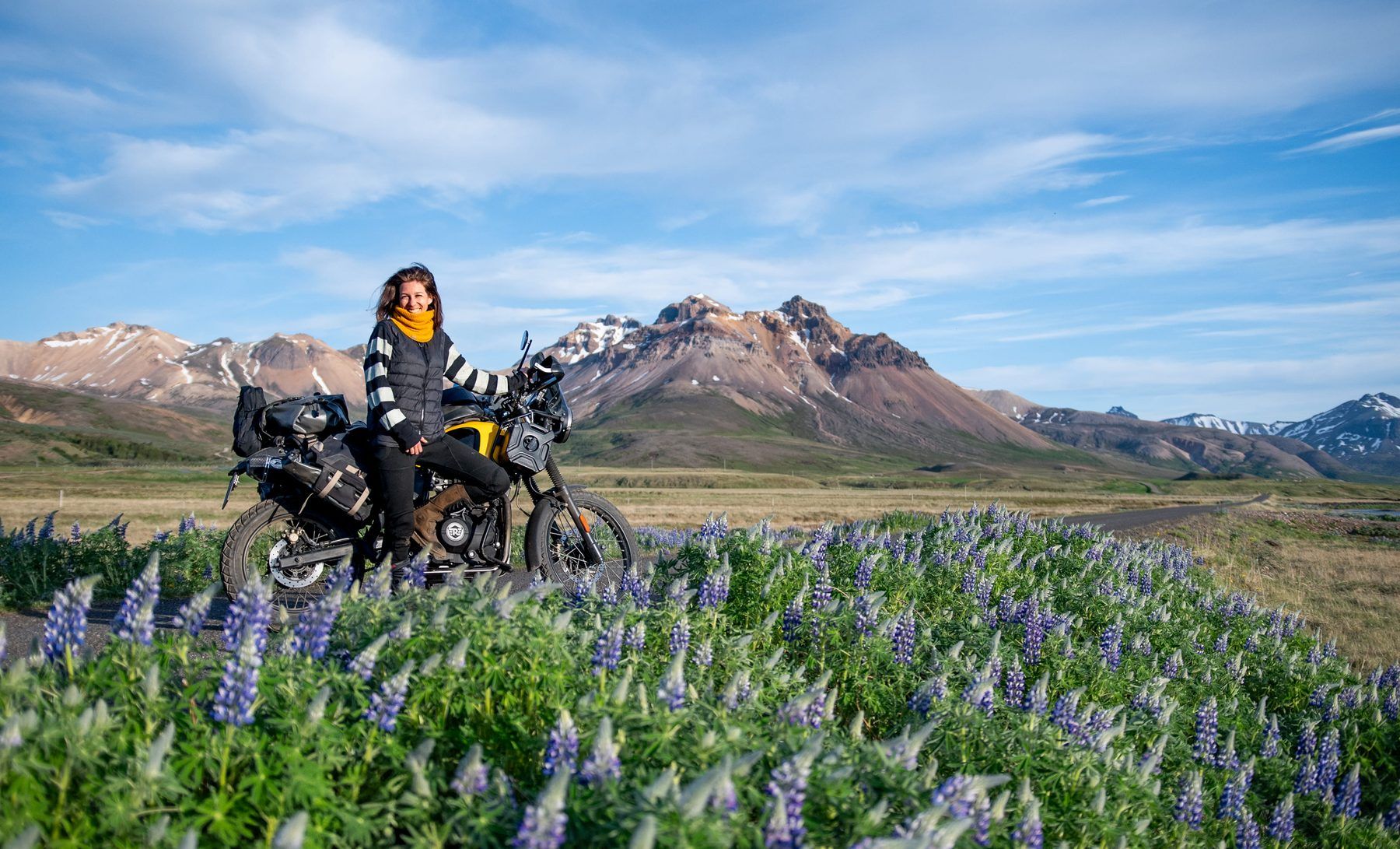 Nata with her Royal Enfield Himalayan