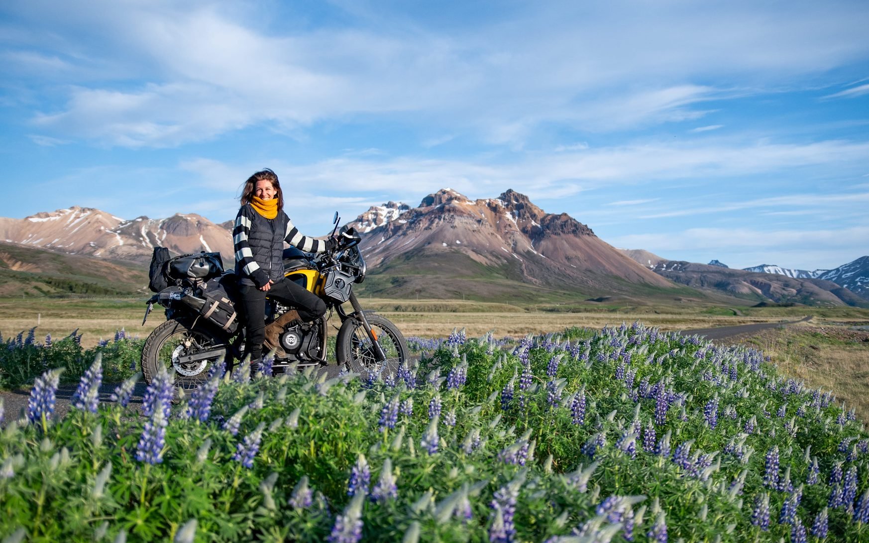 Nata with her Royal Enfield Himalayan