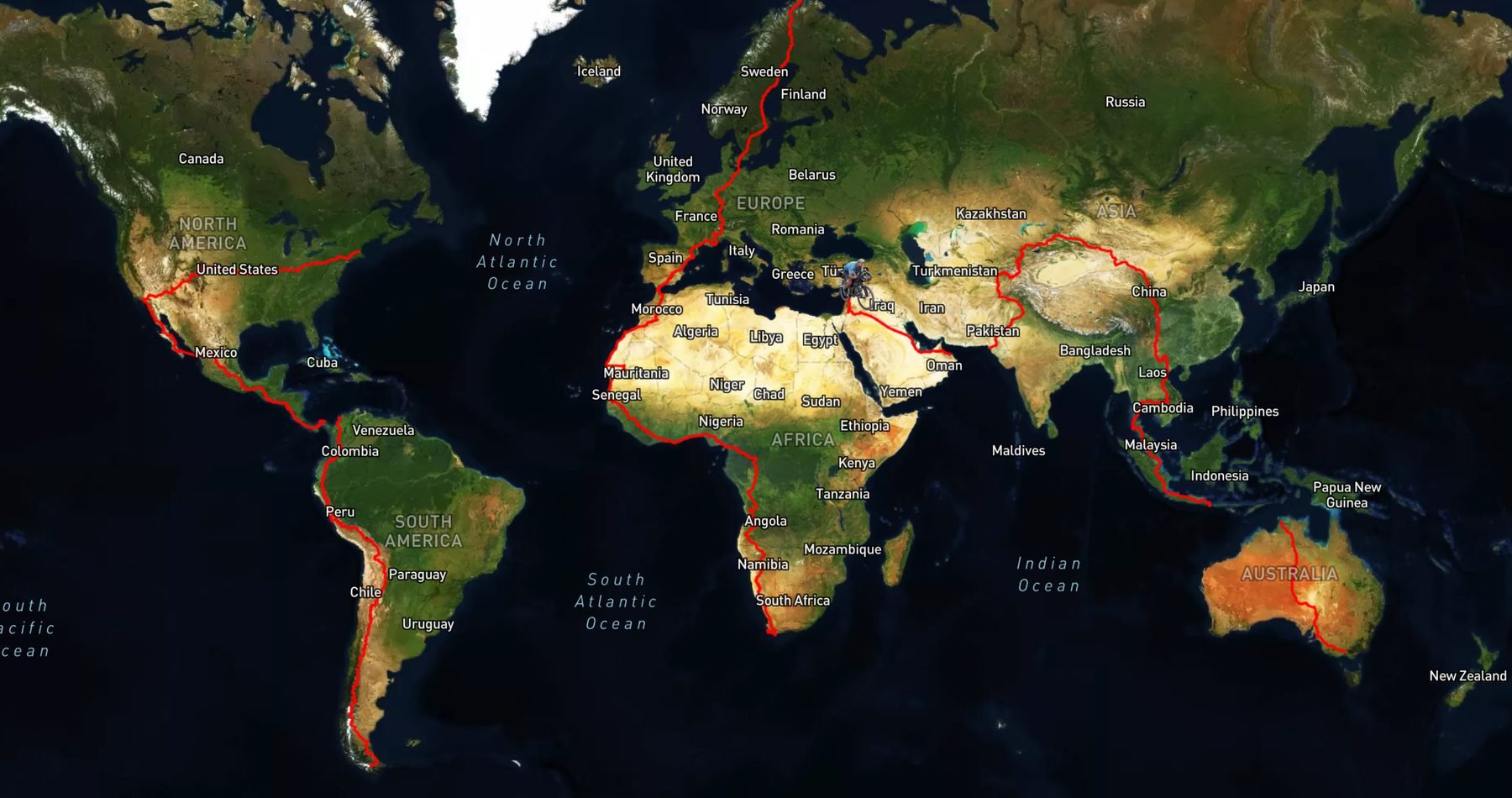 A map from Samer's journey