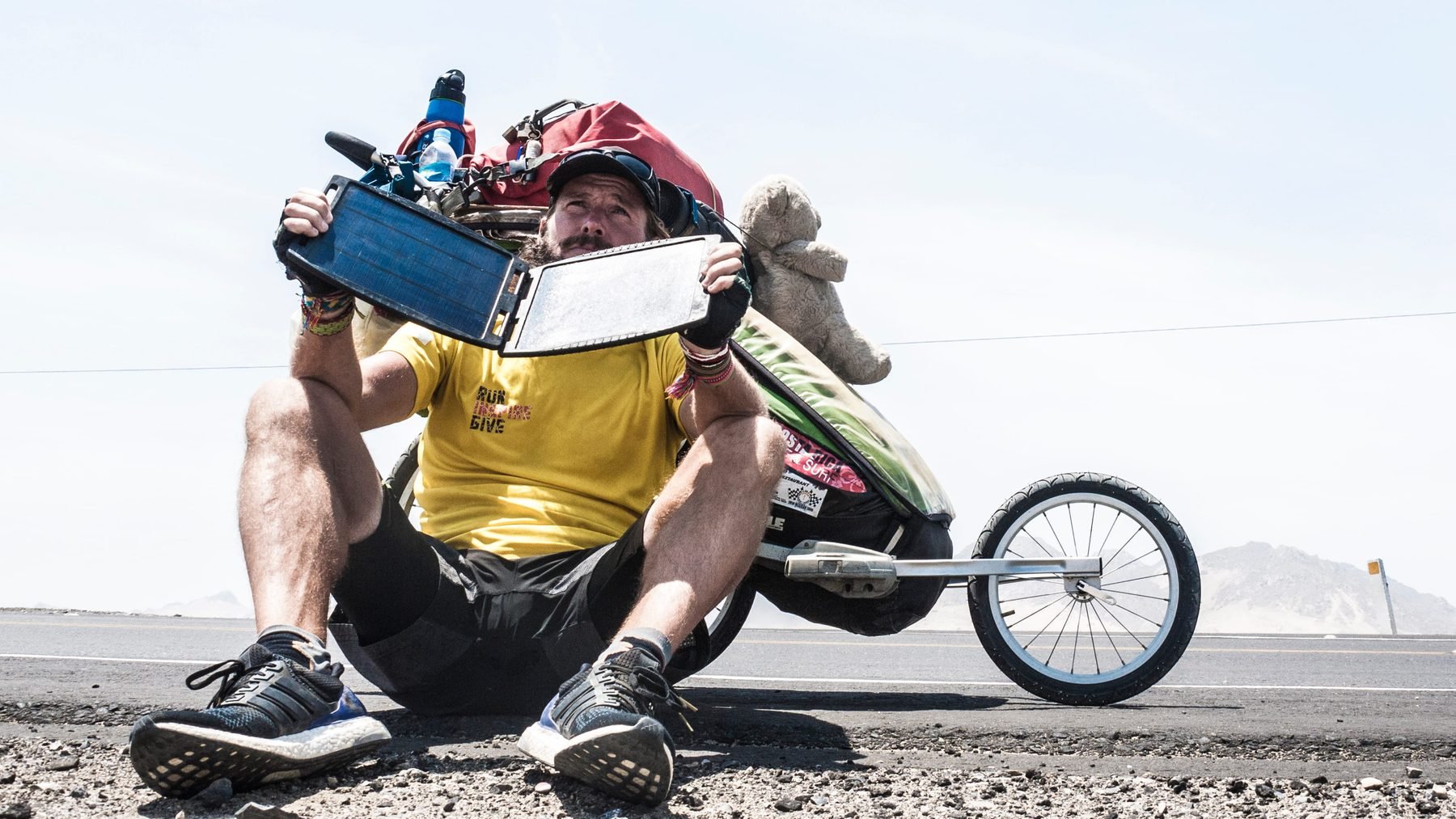 On the road during the run across the Americas
