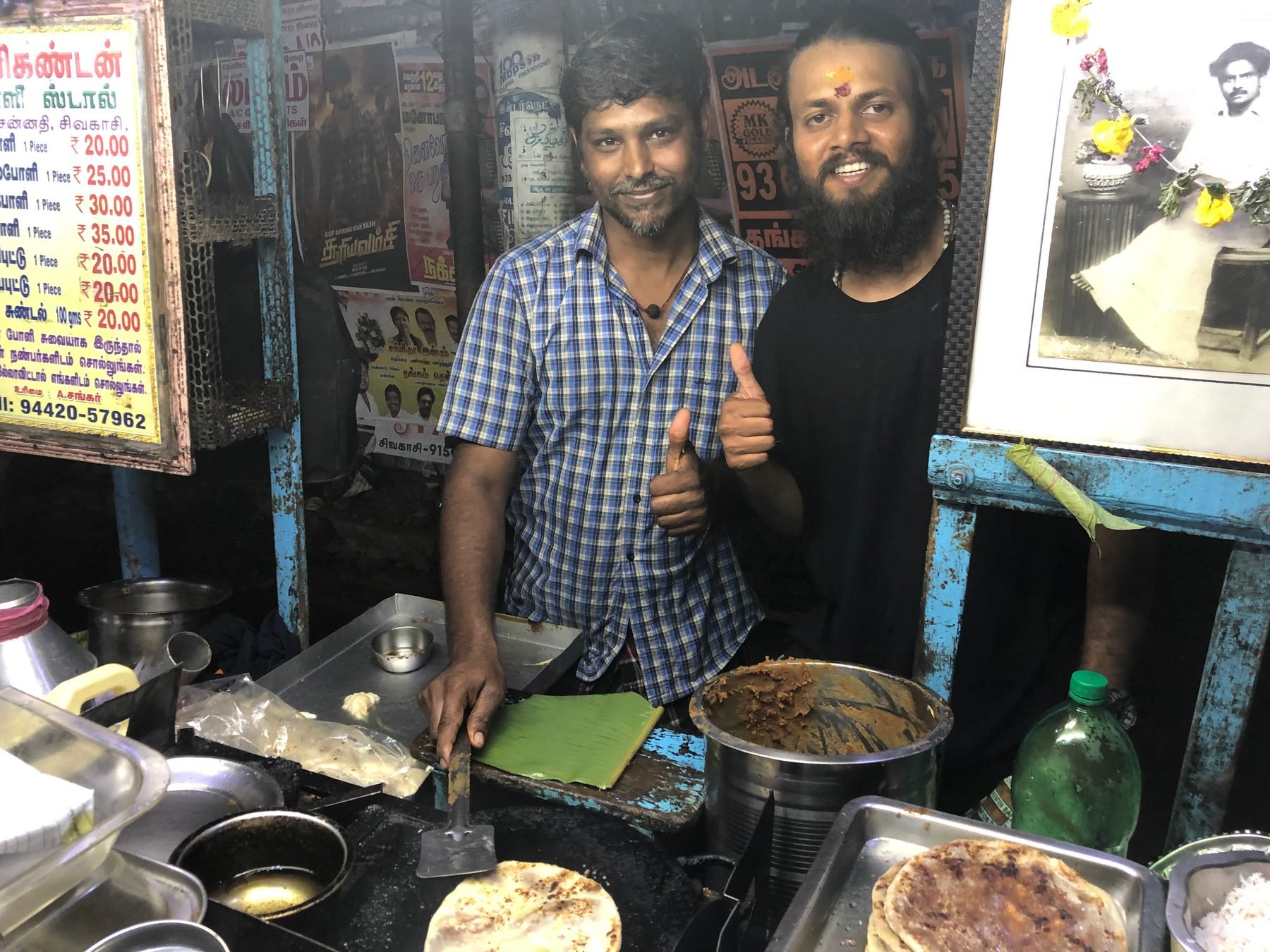 A village stop along Omkar's route
