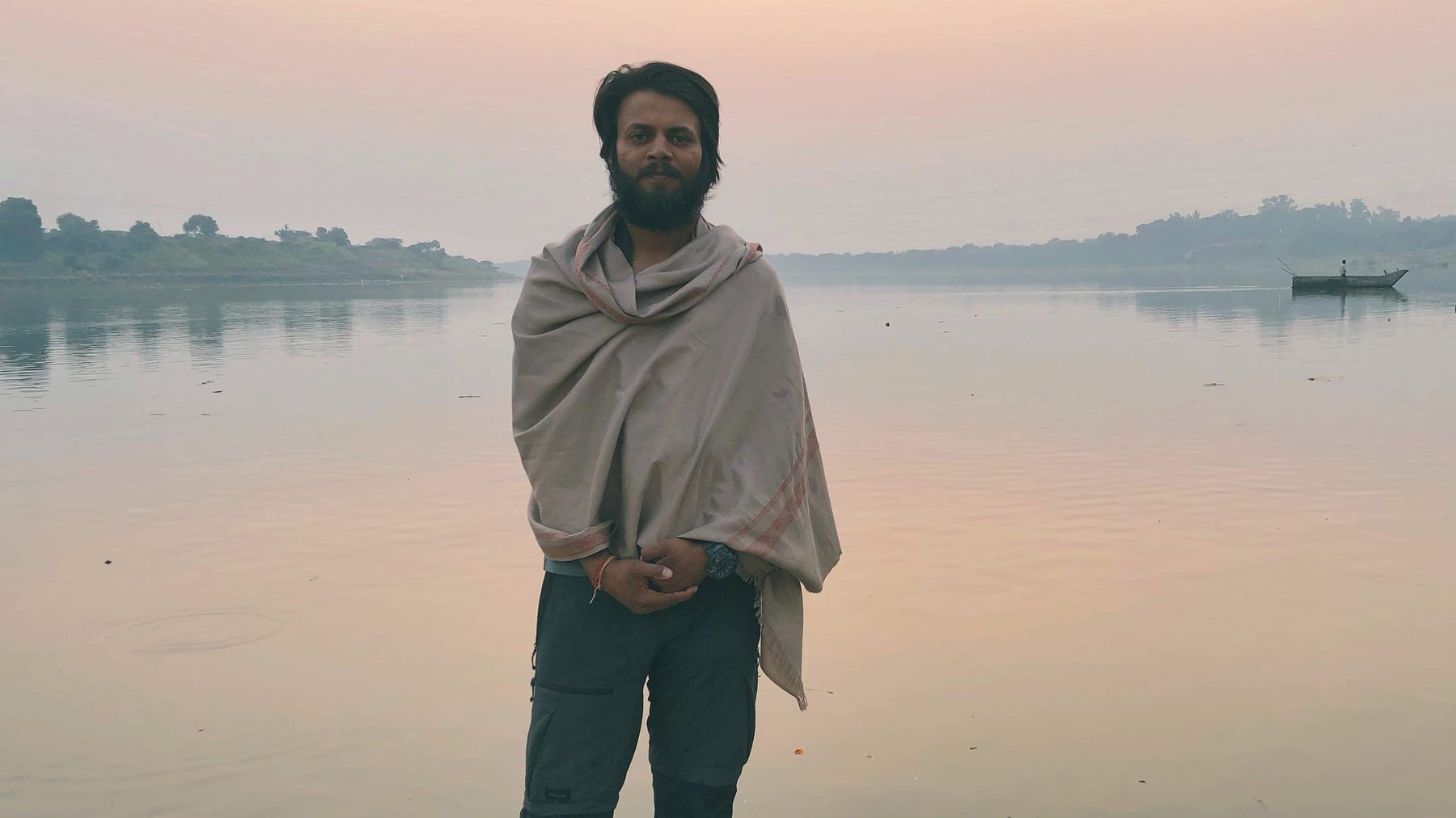 Omkar Karpe on the road in rural India