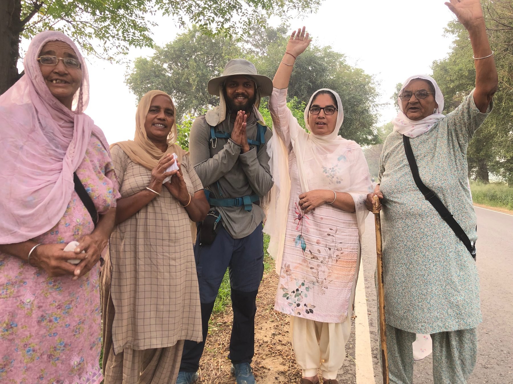 A village stop along Omkar's route