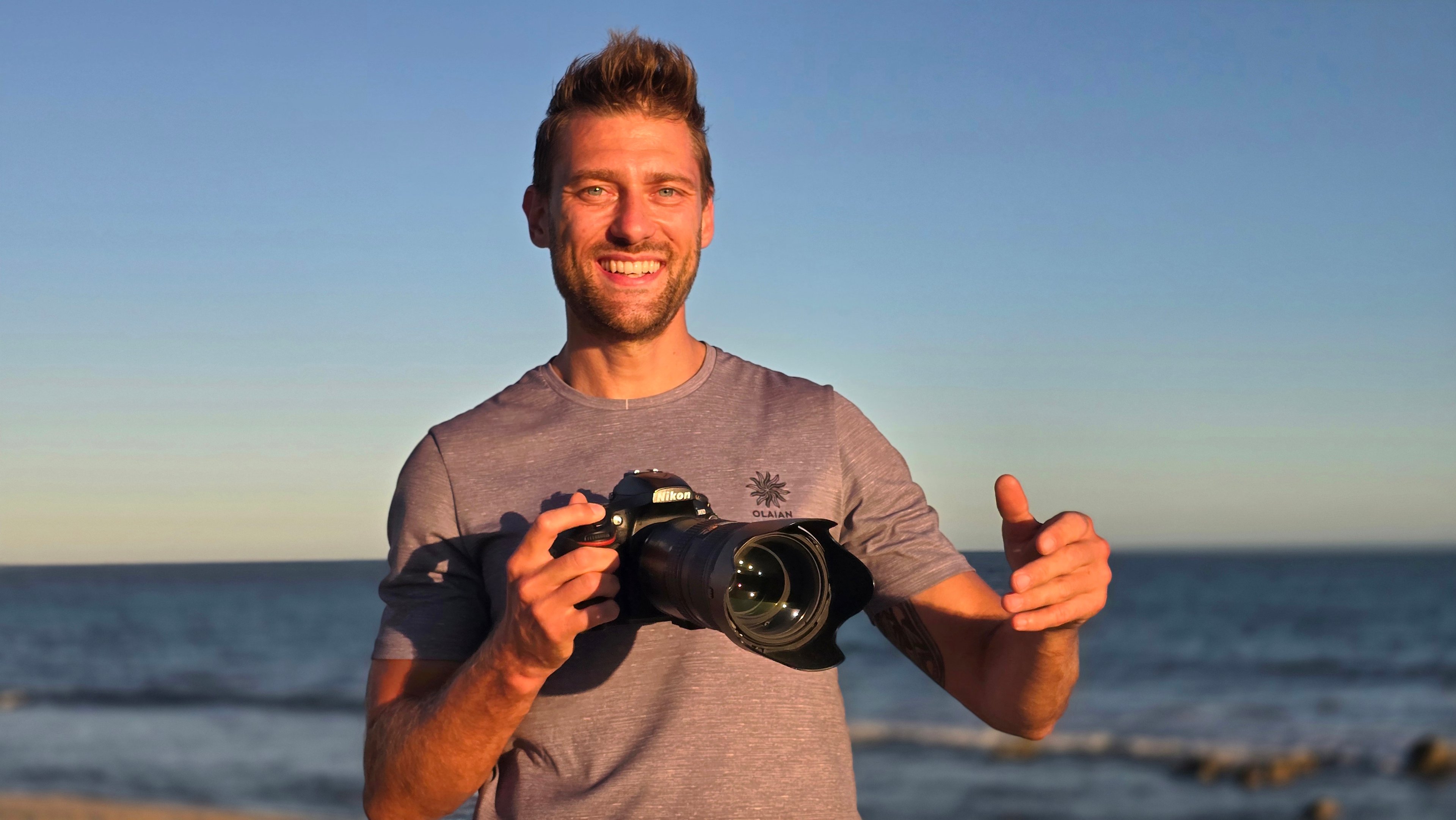 David Bossek filming documentary footage on the road.