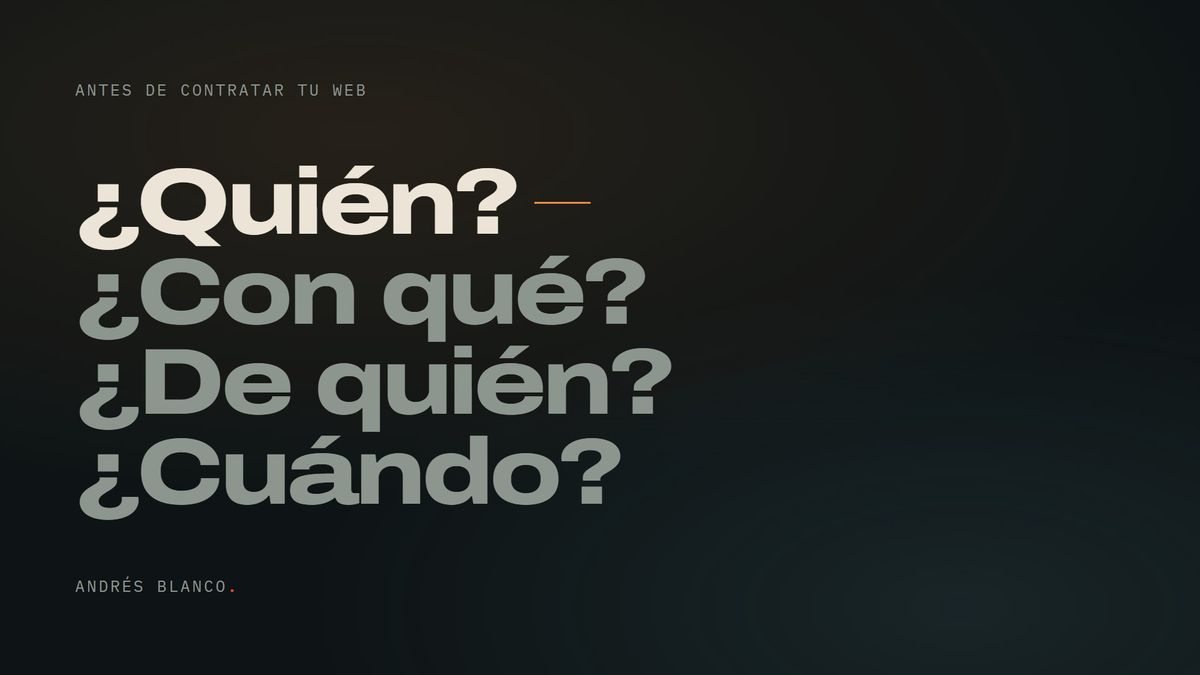 Las palabras «¿Quién?», «¿Con qué?», «¿De quién?» y «¿Cuándo?», una debajo de otra