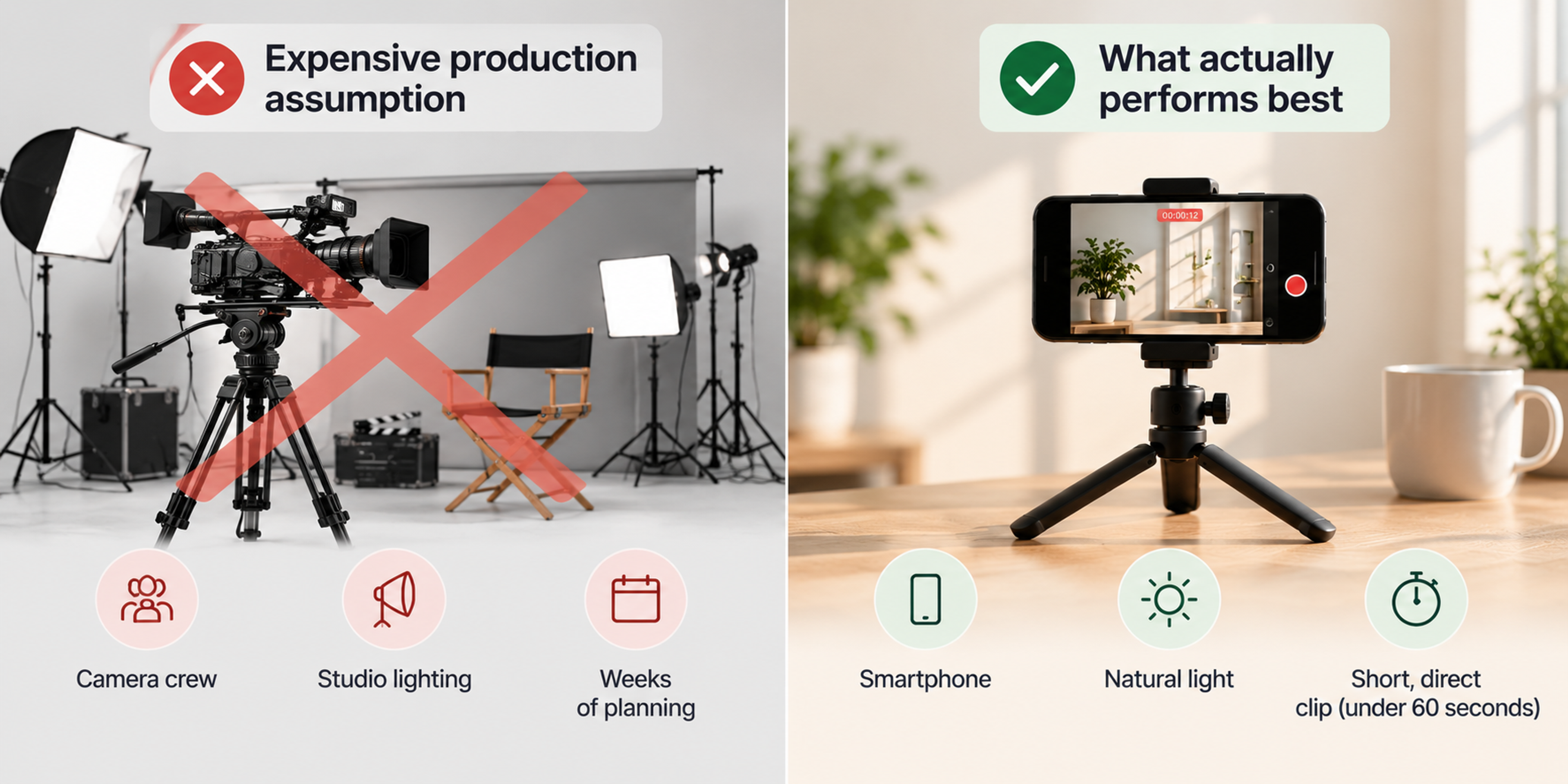 Low budget video vs expensive production comparison