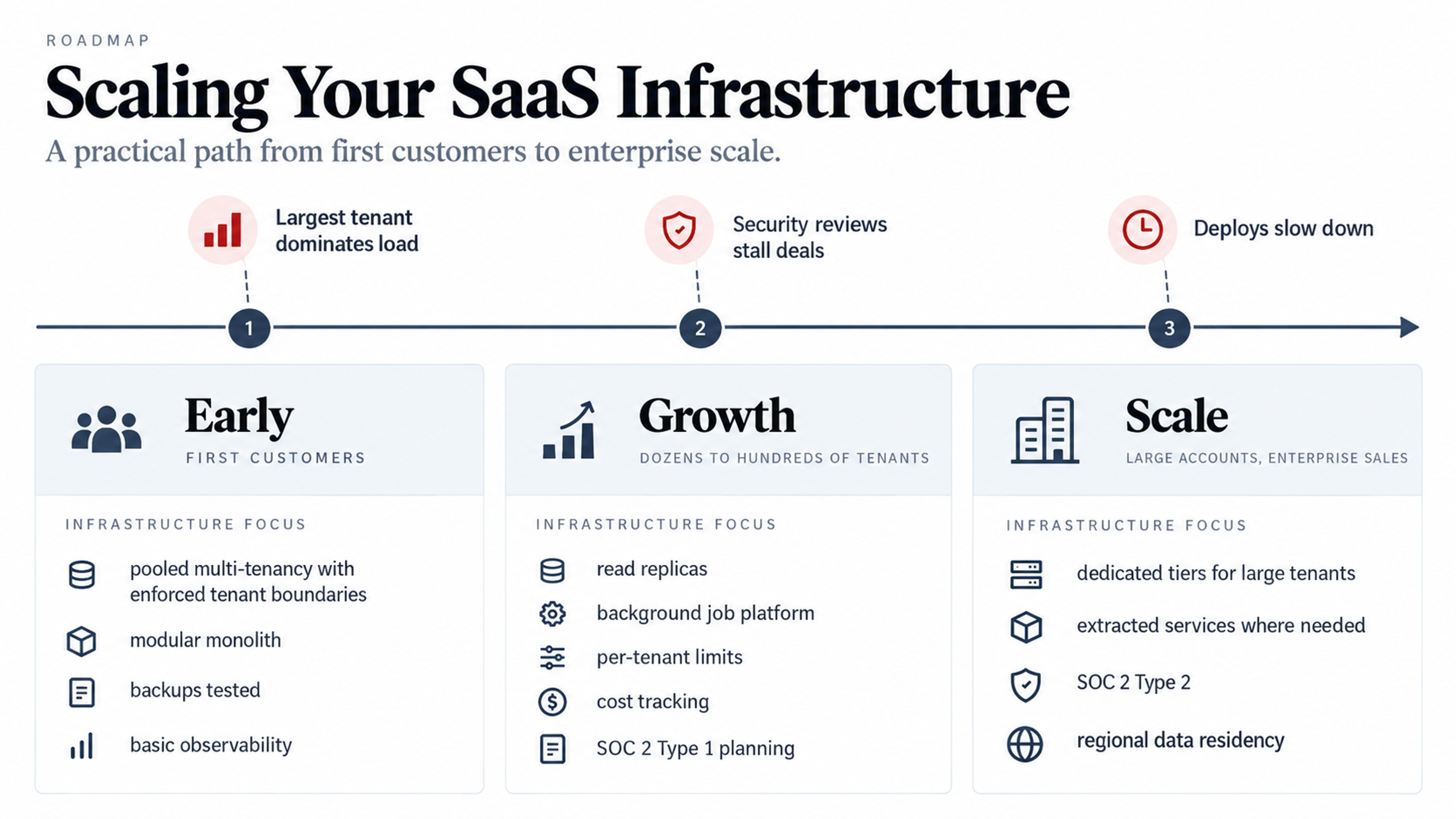 Saas infrastructure roadmap early growth scale