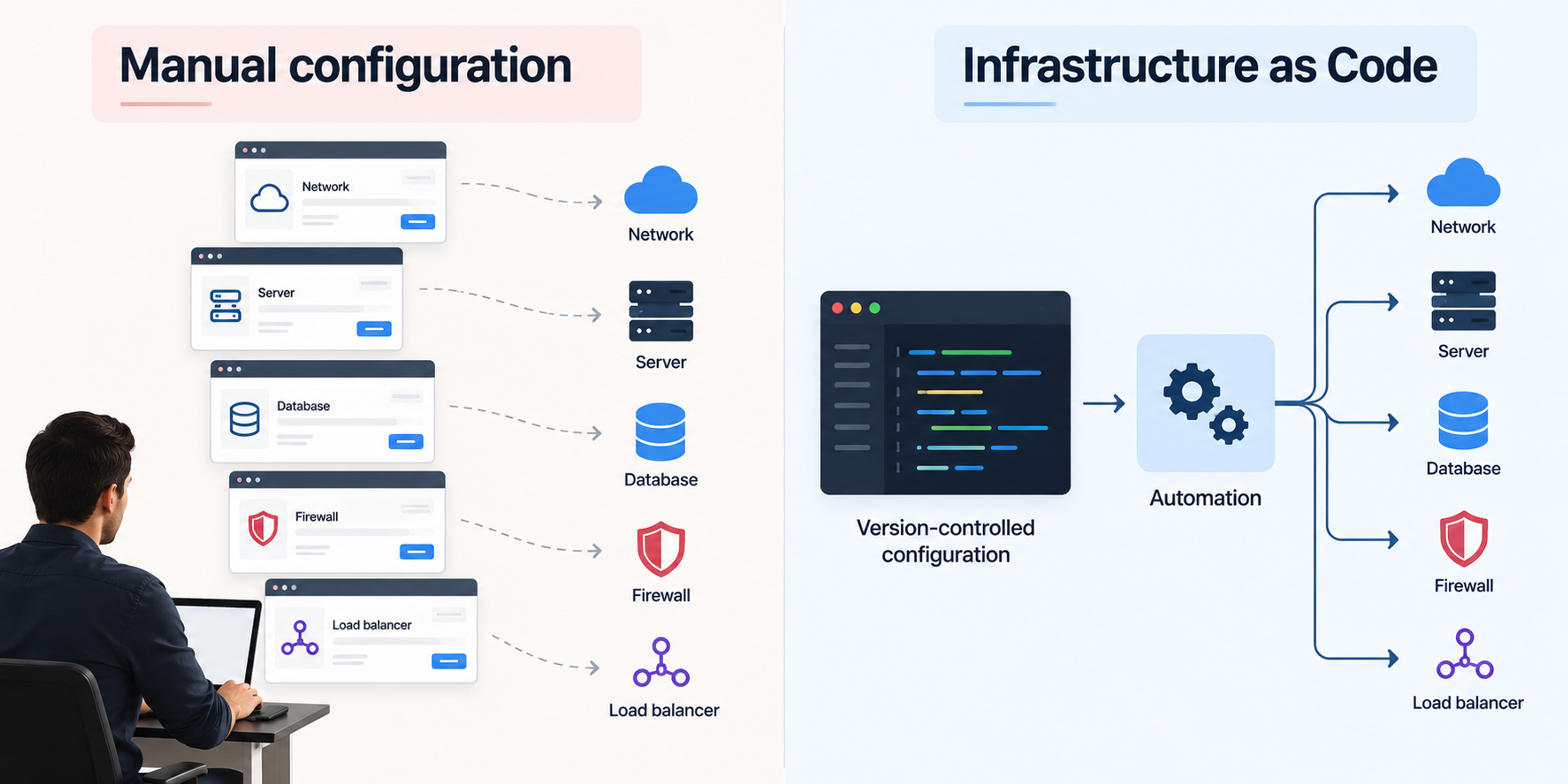 Manual infrastructure vs infrastructure as code