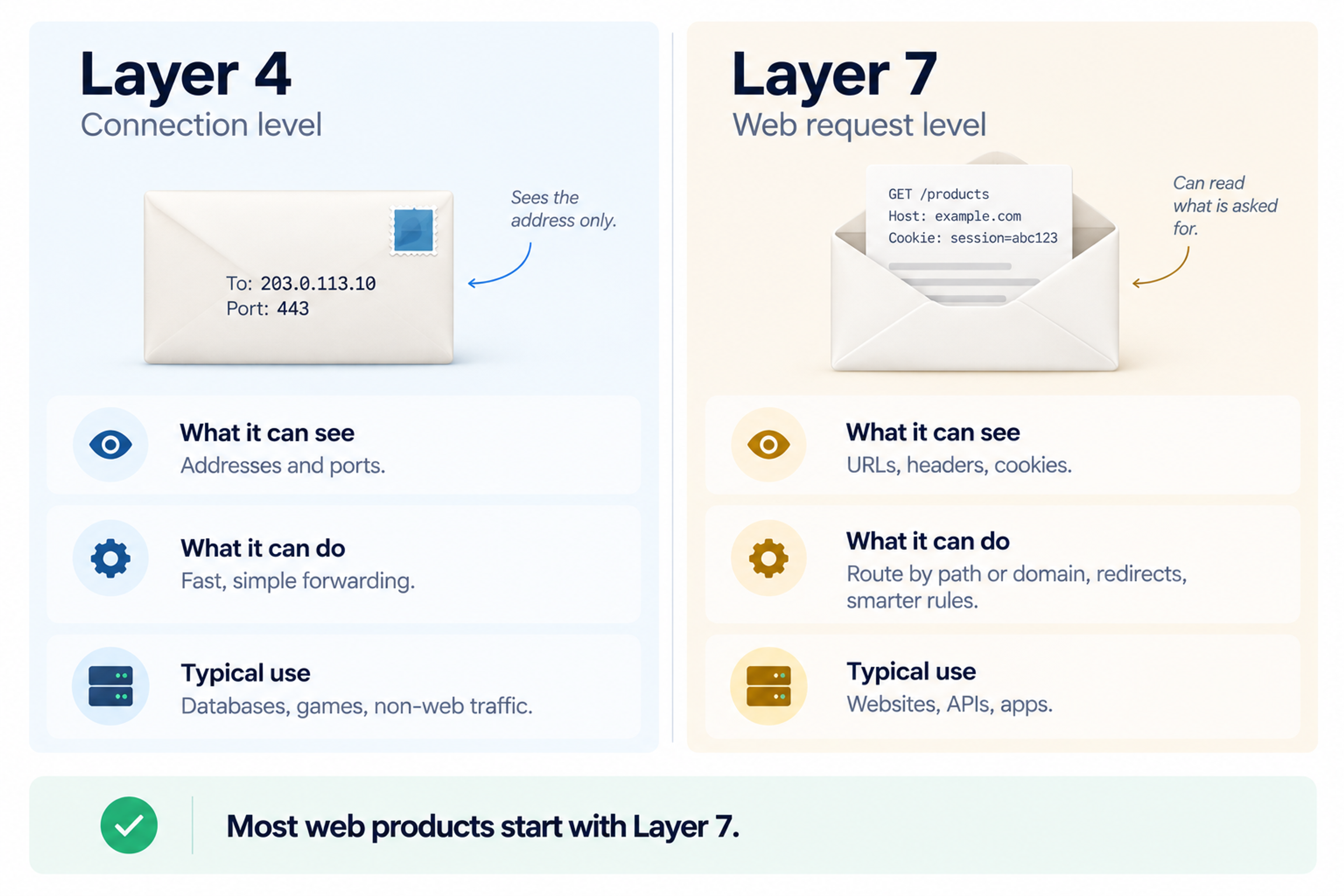 Layer 4 vs layer 7 load balancer comparison