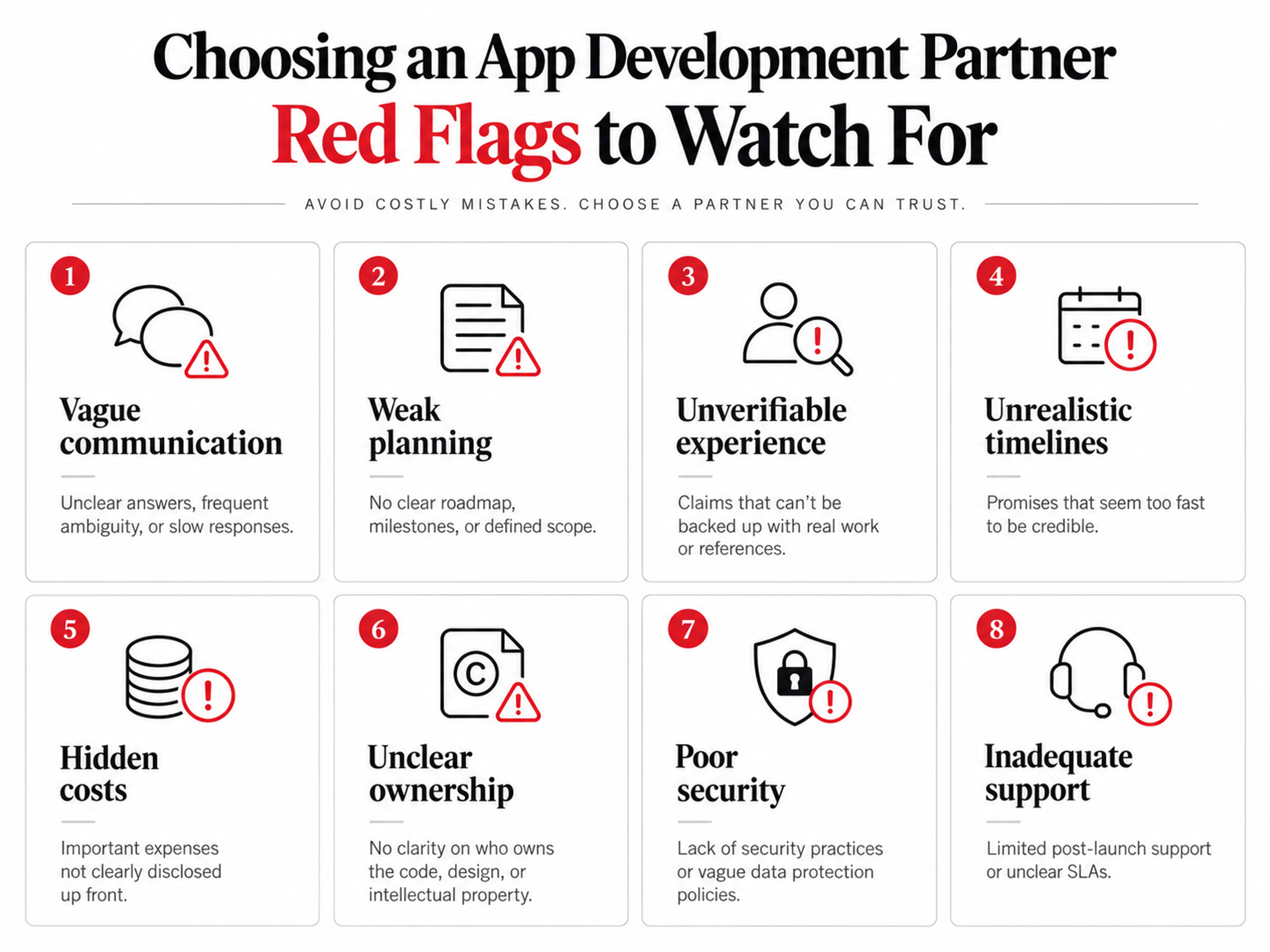App development partner red flags