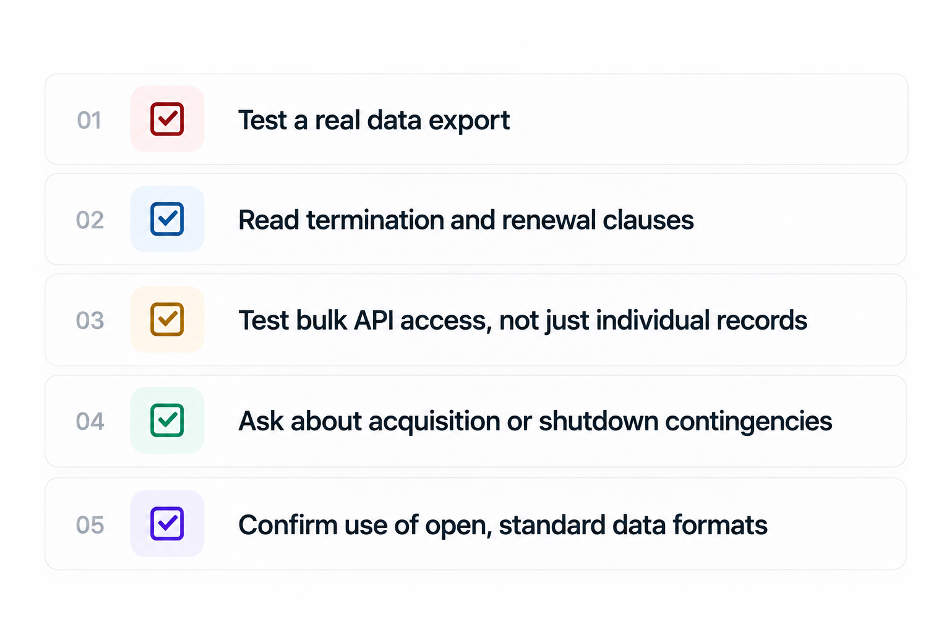 Saas vendor lock in evaluation checklist