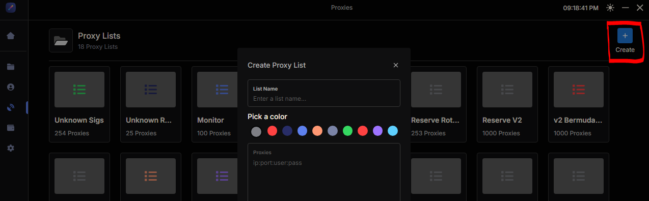 Creating Proxy List in Refract