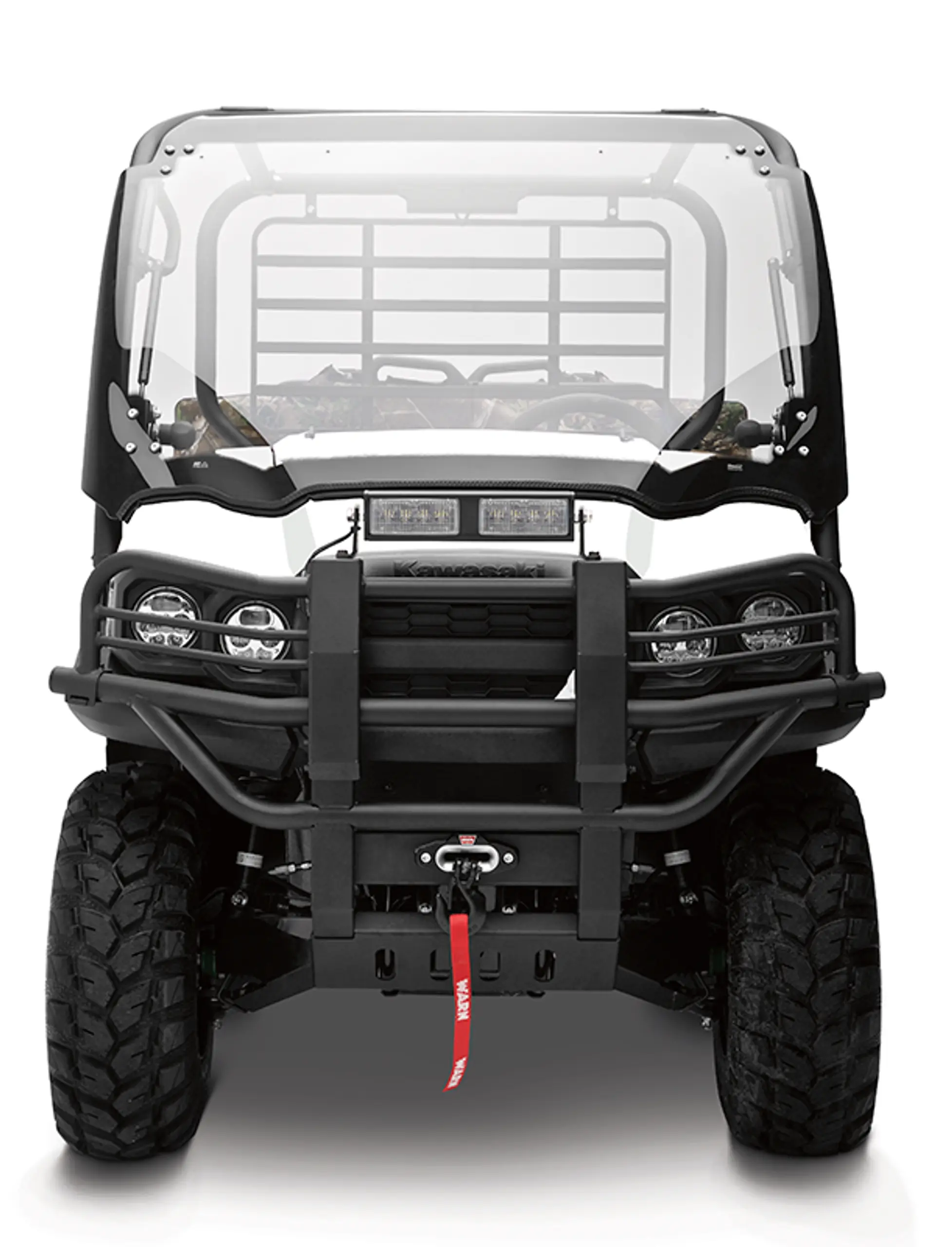 A brush guard accessory for a KT400 UTV.