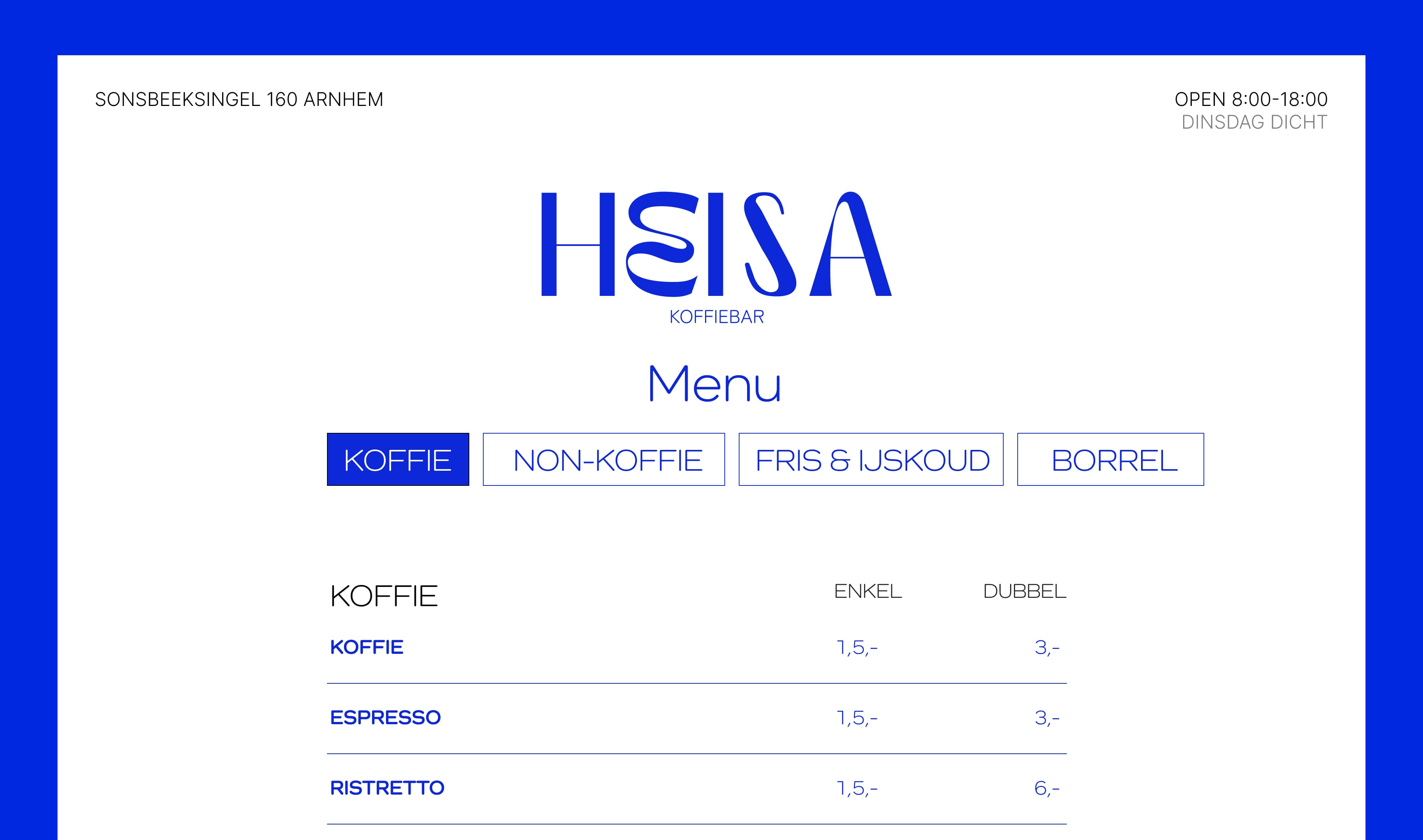 Heisa - Menu Desktop