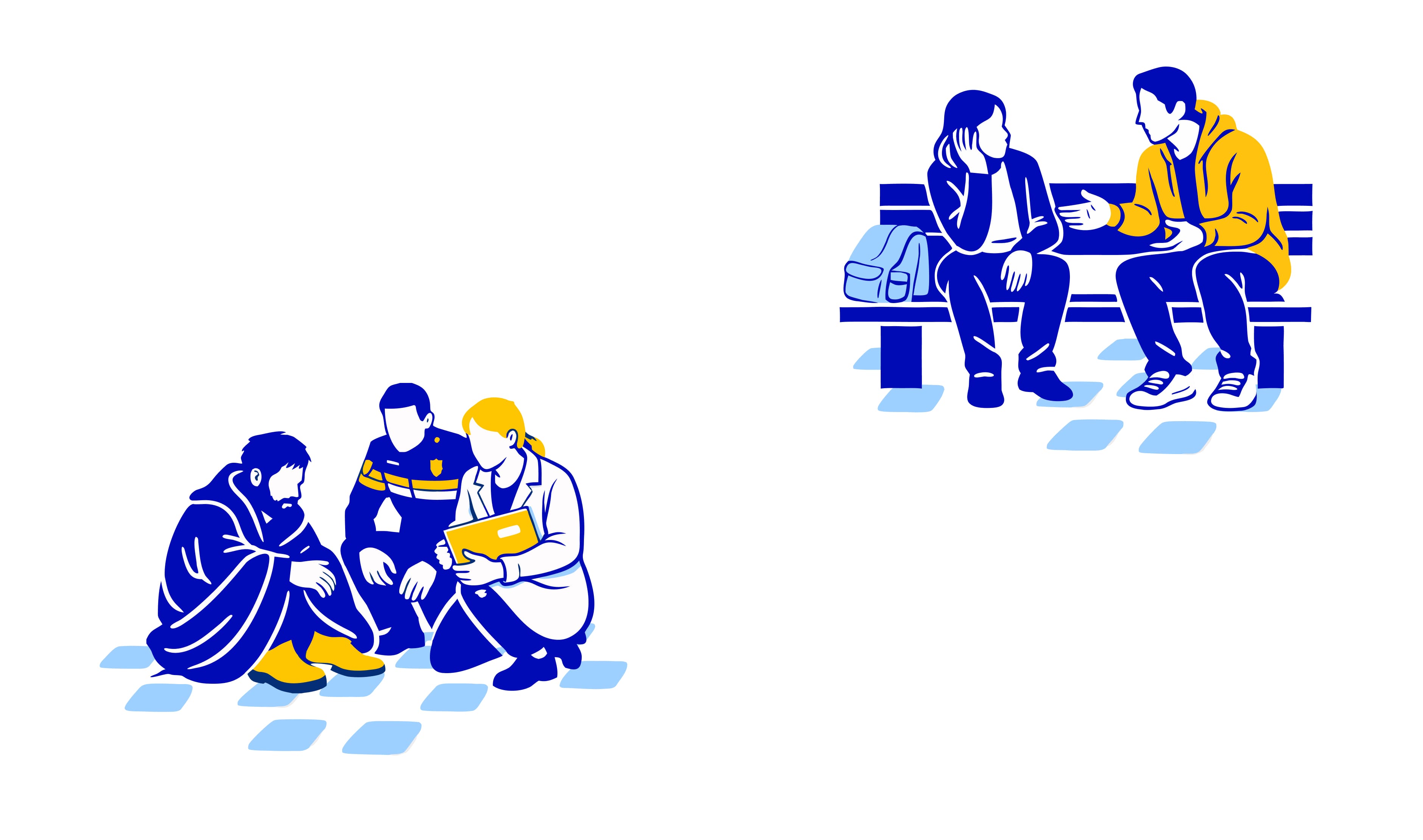 De Vernieuwde Stad - complexe situaties illustraties gesprek jongerendakloosheid