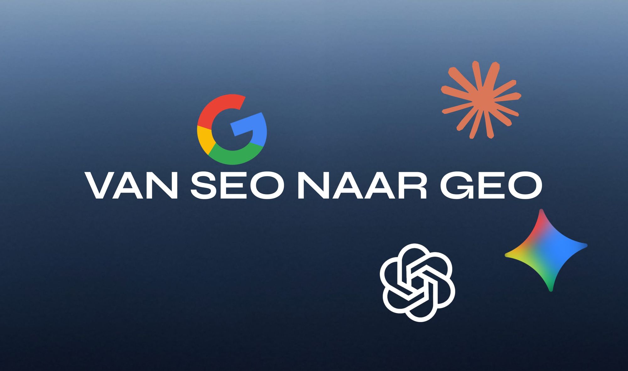 Infographic over de verschuiving van klassieke SEO naar Generative Engine Optimization in 2026 Title: Van SEO naar GEO