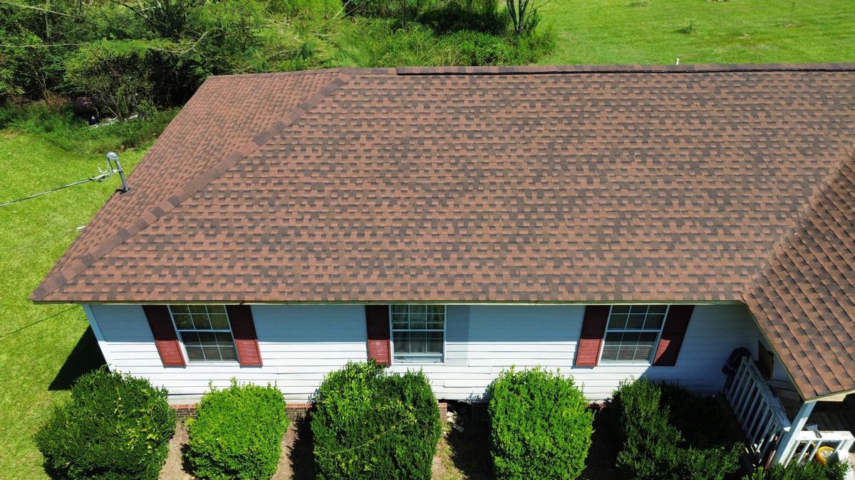 After photo of a GAF Timberline HDZ shingle roof in Hickory completed by Southeast Roofing in Bassfield, MS.
