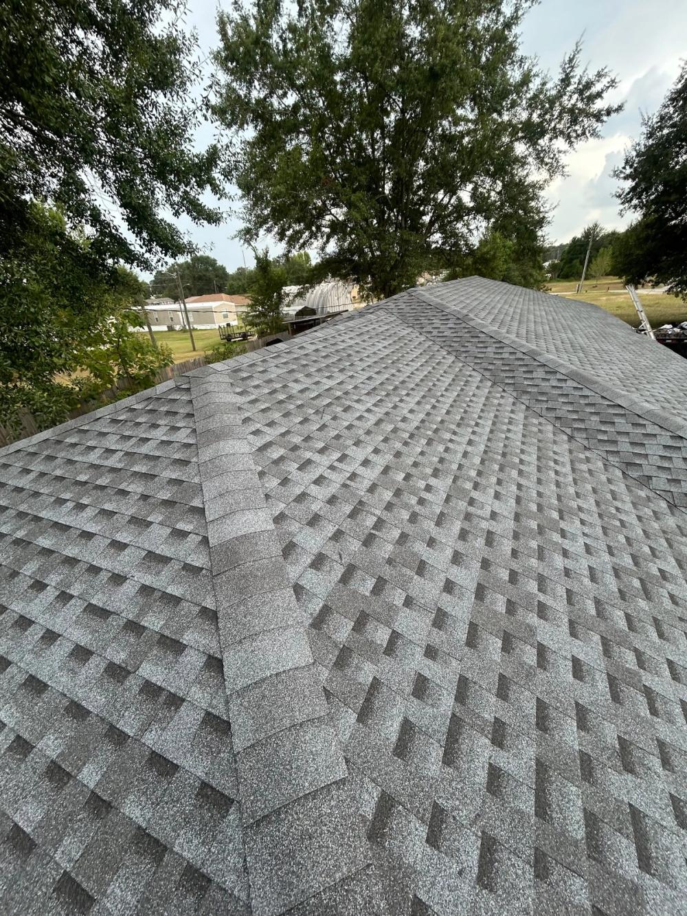After photo of a GAF Timberline HDZ shingle roof in Pewter Gray completed by Southeast Roofing in Leakesville, MS.