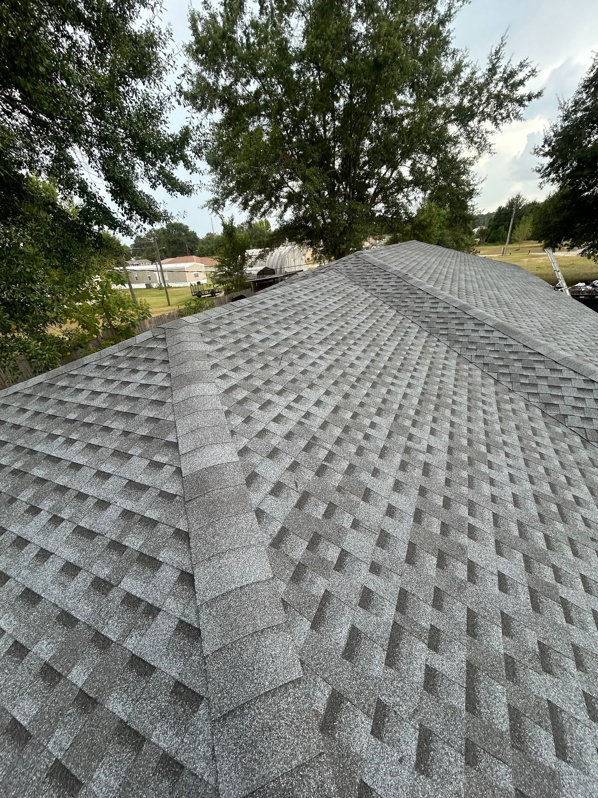 After photo of a GAF Timberline HDZ shingle roof in Pewter Gray completed by Southeast Roofing in Leakesville, MS.