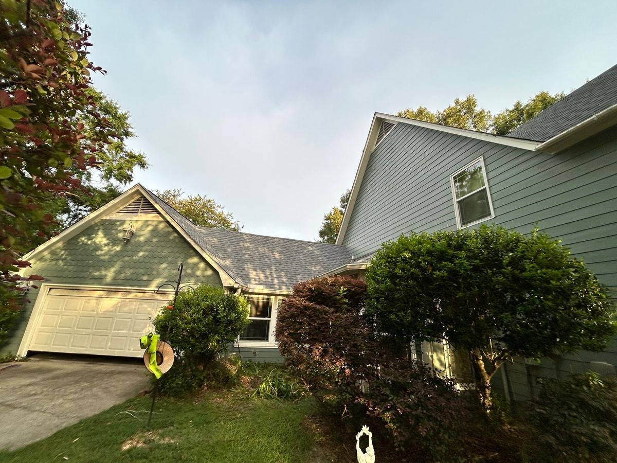 After photo of a GAF Timberline HDZ shingle roof in Oyster Gray completed by Southeast Roofing in Ocean Springs, MS.