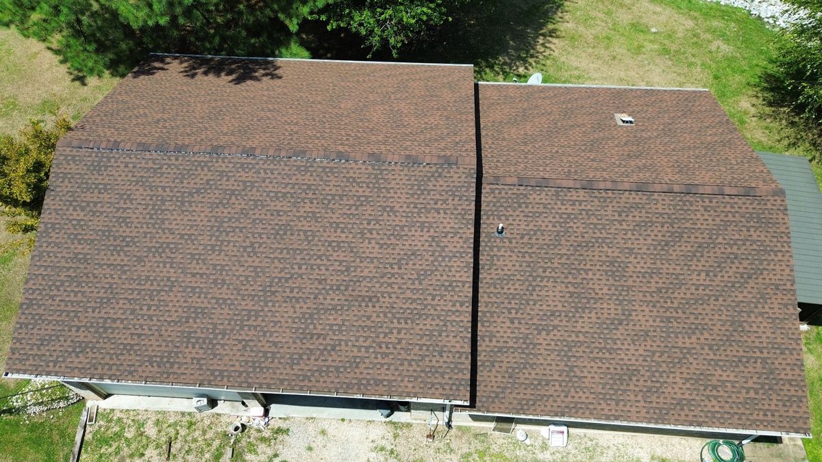 After photo of a GAF Timberline HDZ shingle roof in Hickory completed by Southeast Roofing in Purvis, MS.
